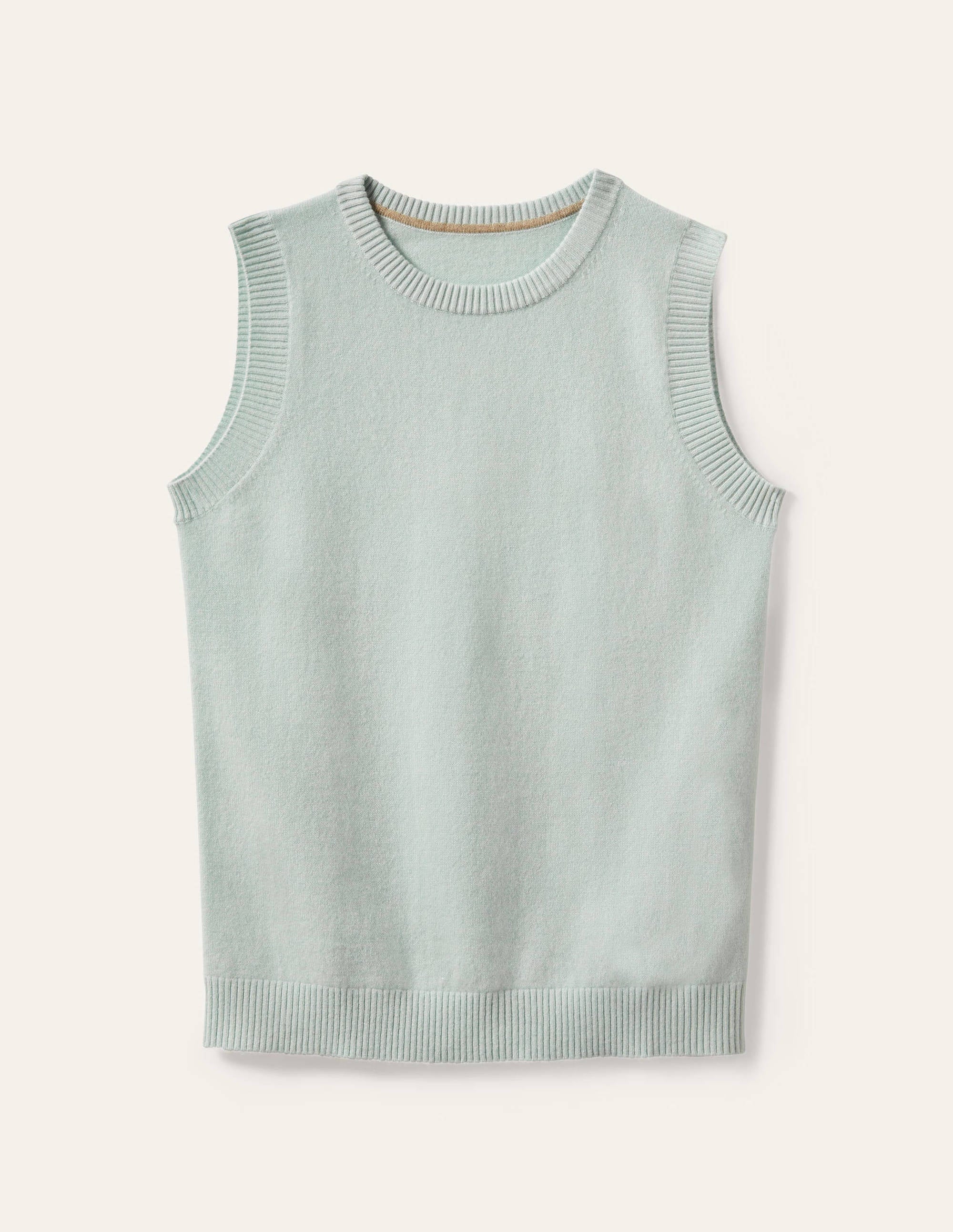 Cashmere Knitted Tank Top-Mint Blue - Image 5