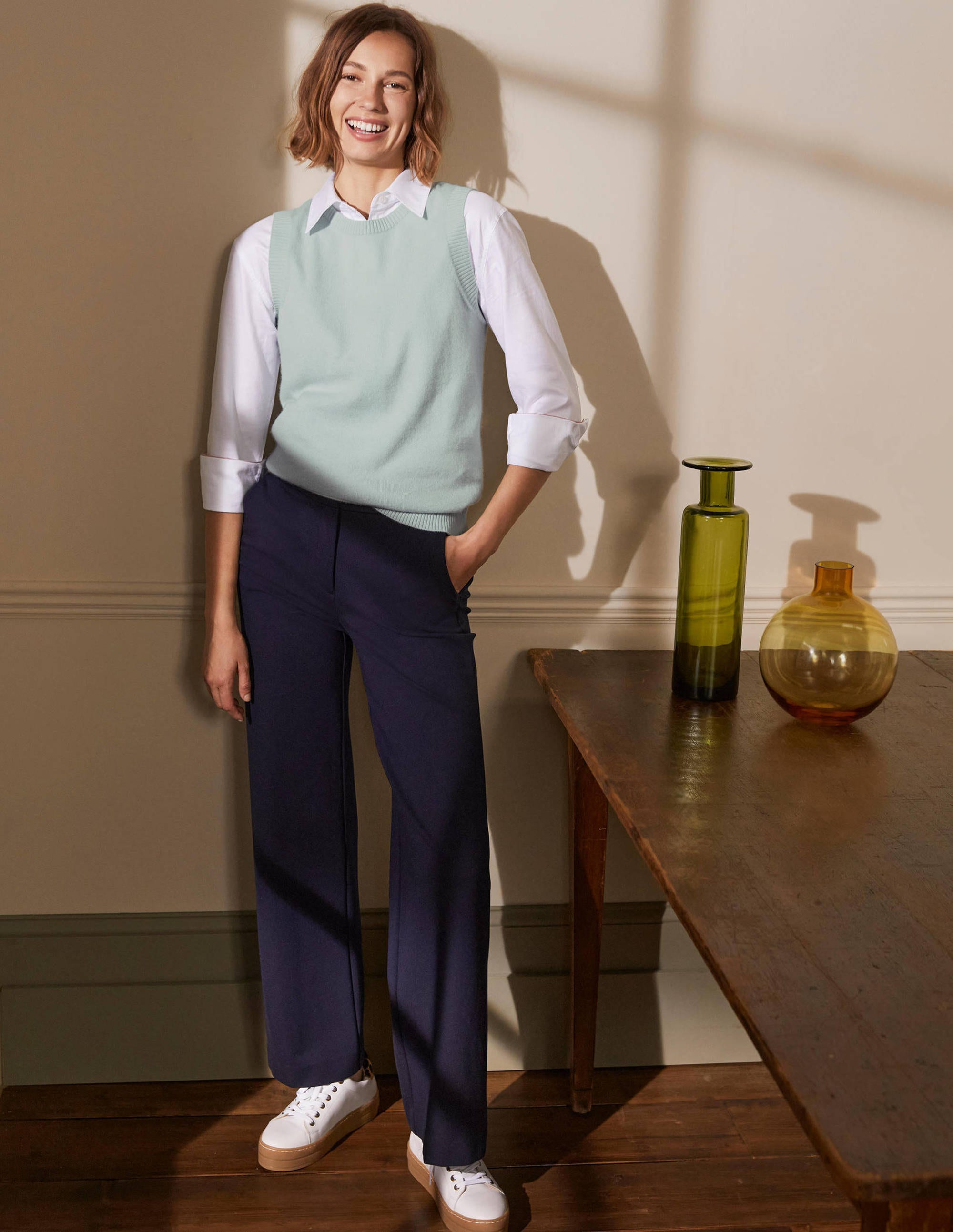 Cashmere Knitted Tank Top-Mint Blue - Image 4