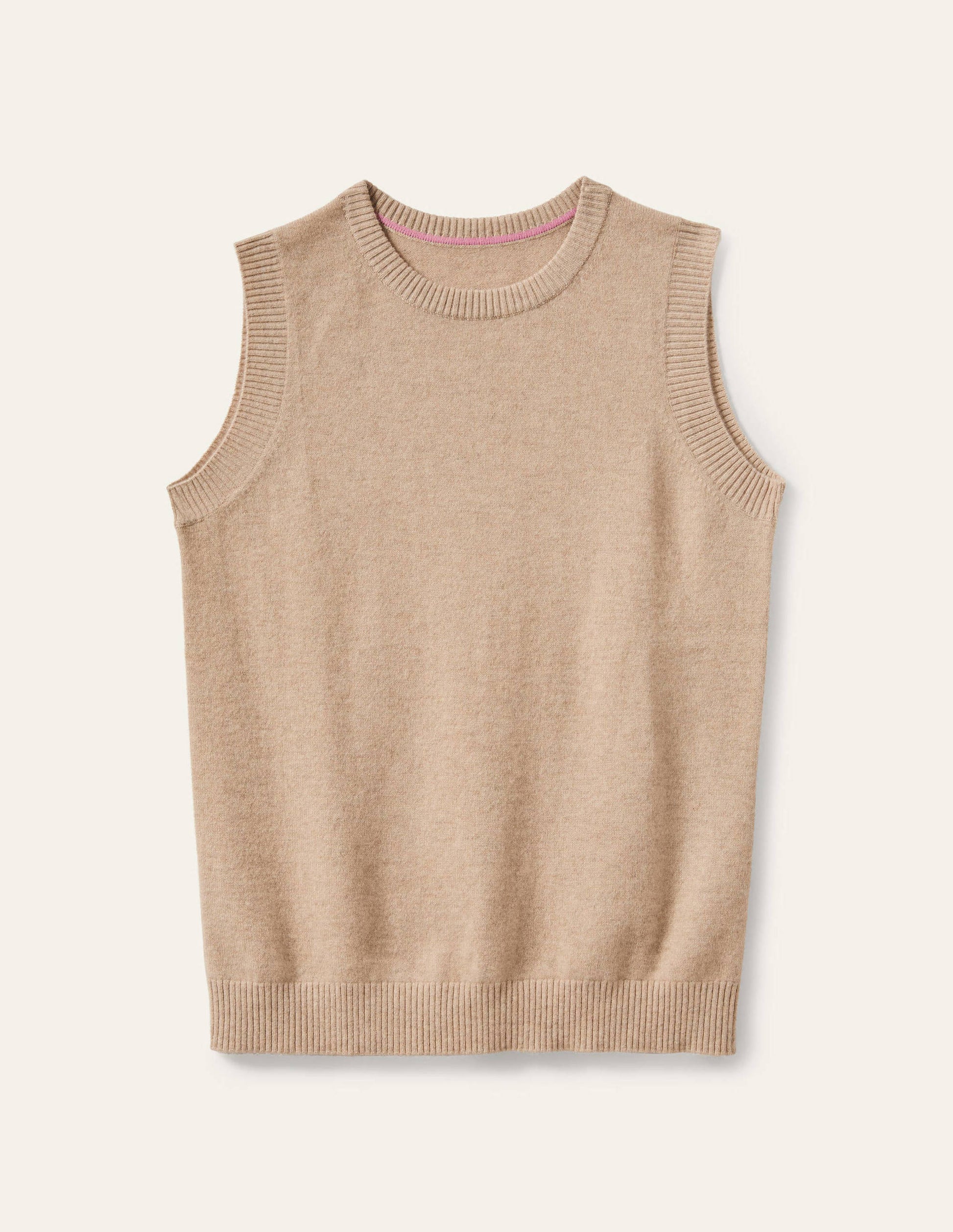 Cashmere Knitted Tank Top-Chinchilla Melange-5