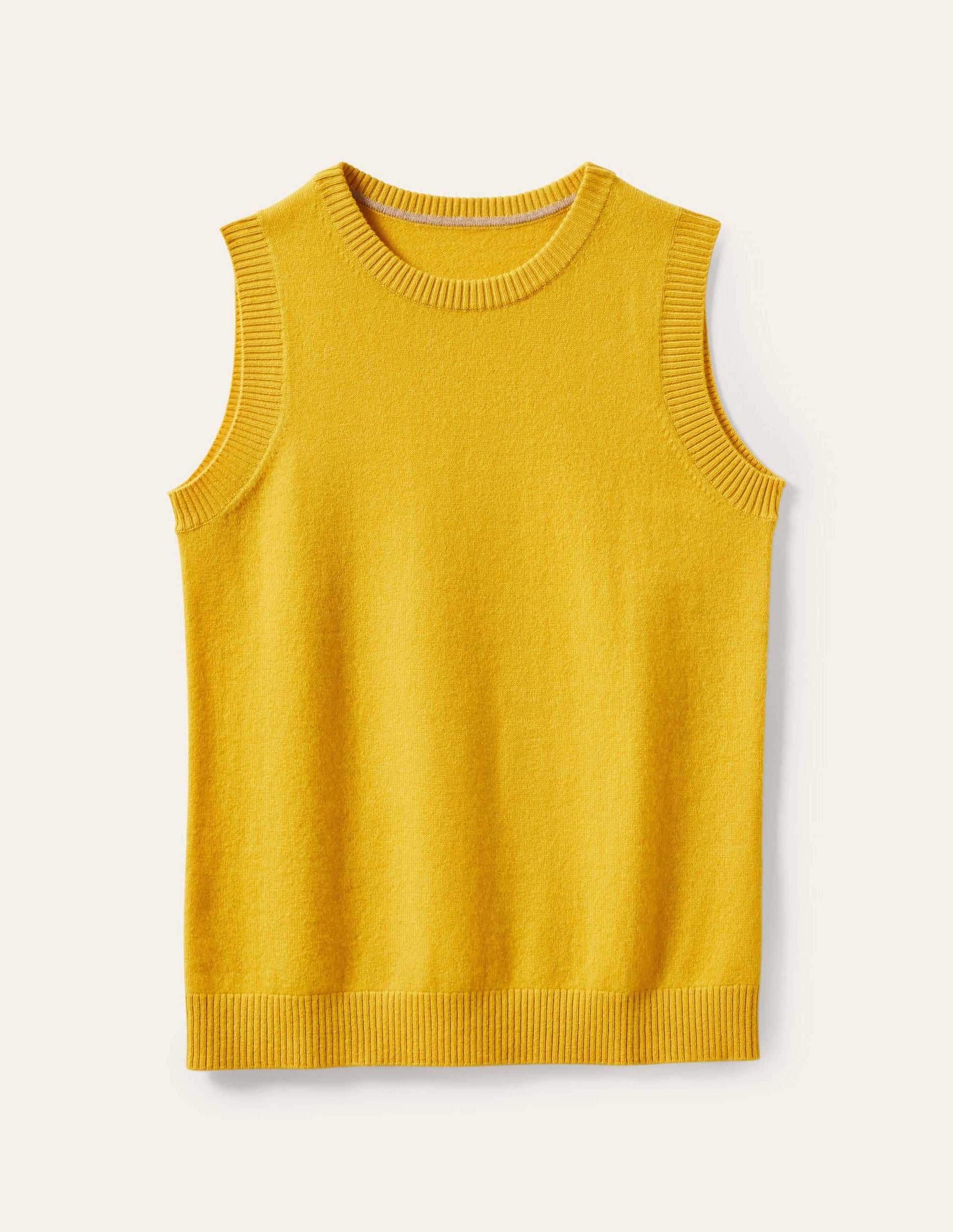 Cashmere Knitted Tank Top-Citrine Yellow-5