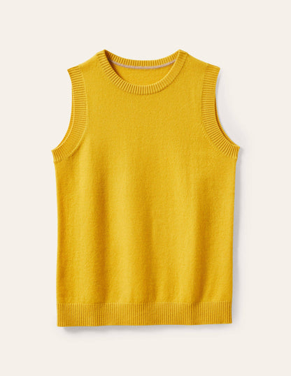 Cashmere Knitted Tank Top-Citrine Yellow-5