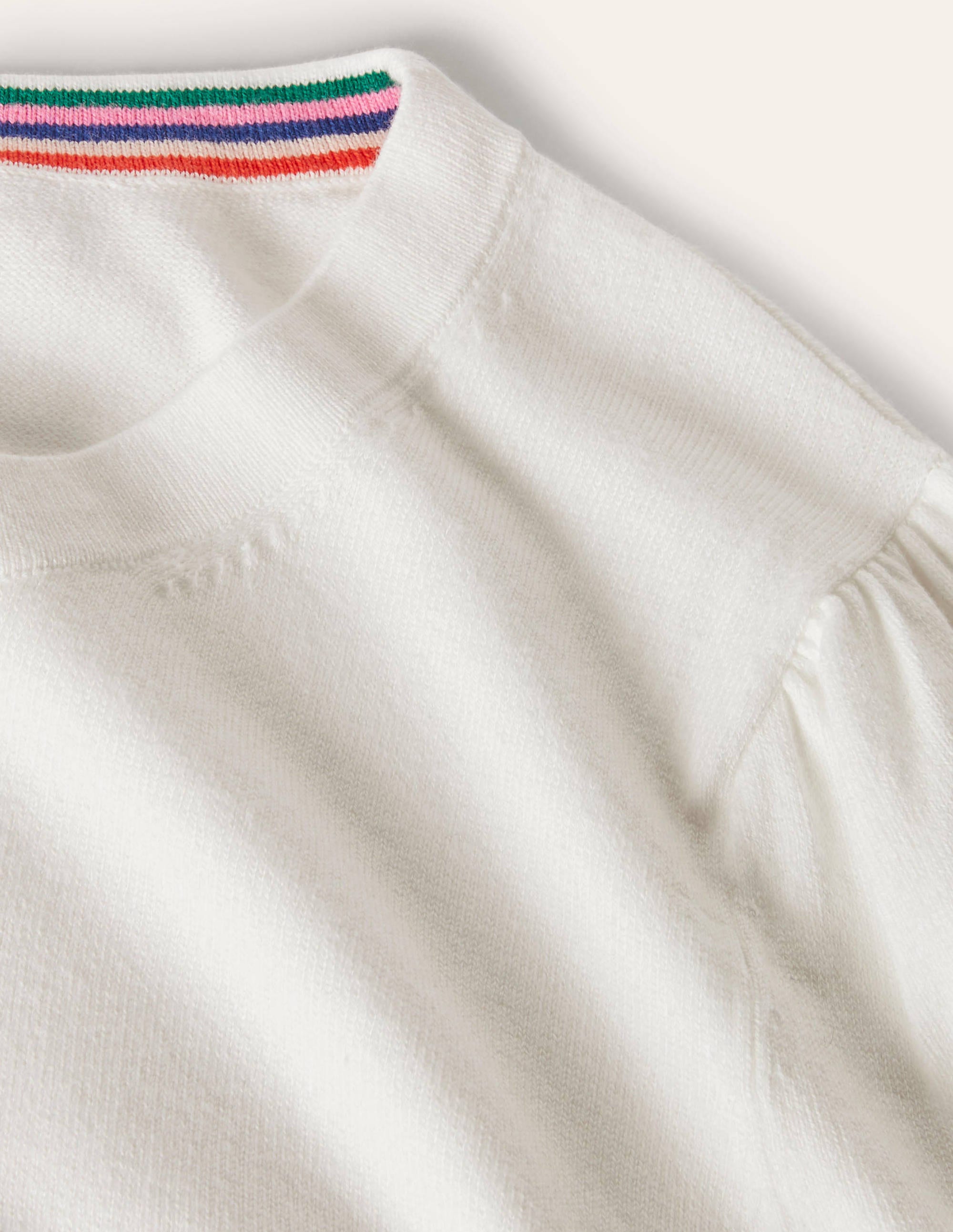 Cotton Crew Neck Jumper-Ivory - Image 6