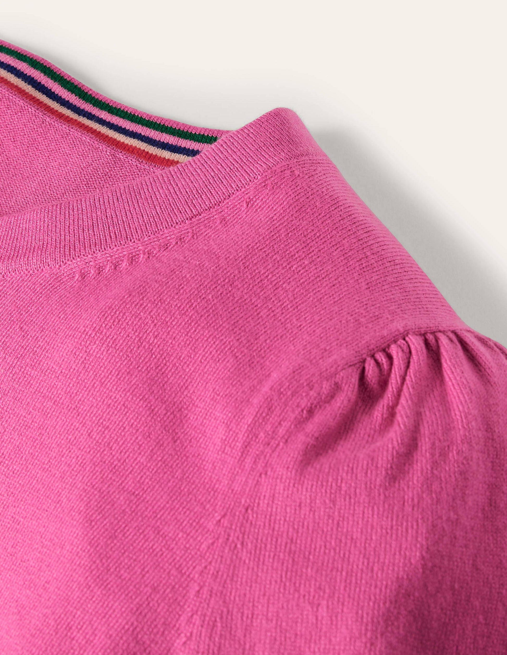 Cotton Crew Neck Jumper-Candy Pink-6