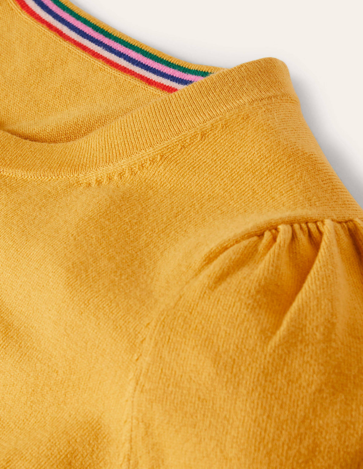 Cotton Crew Neck Jumper-Honey Gold - Image 6