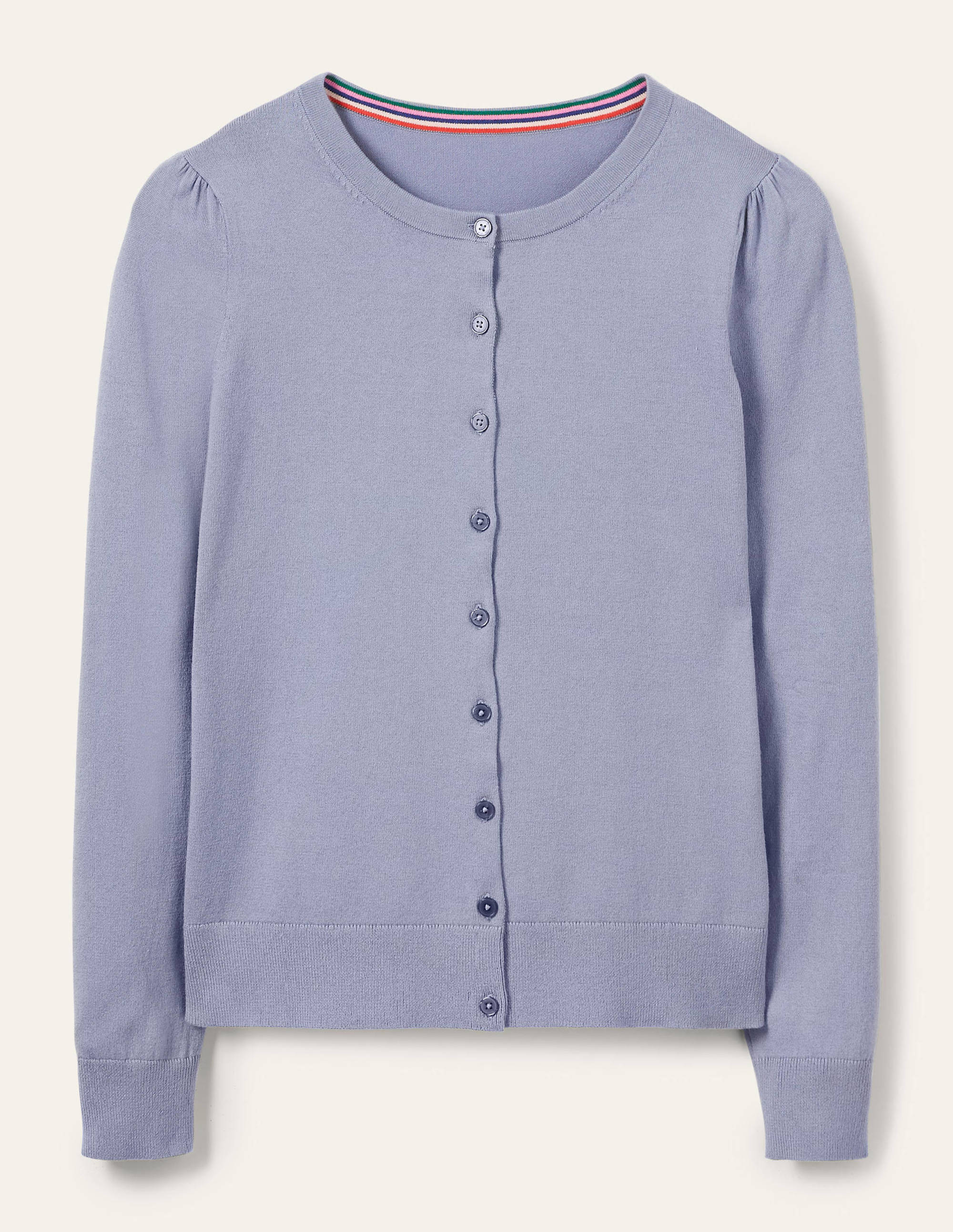 Cotton Crew Neck Cardigan-River - Image 6