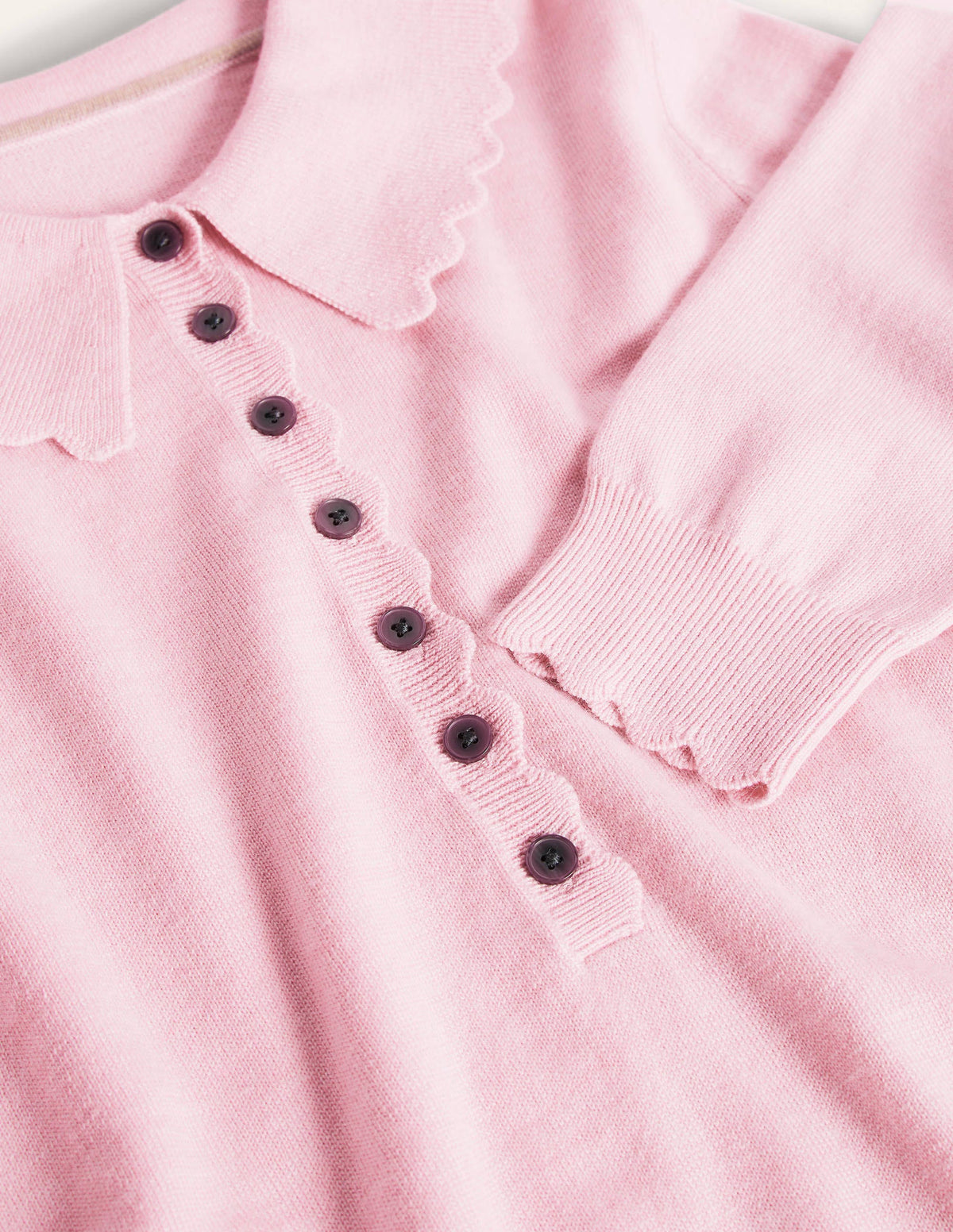 Merino Scallop Collar Jumper-Coconut Ice-5