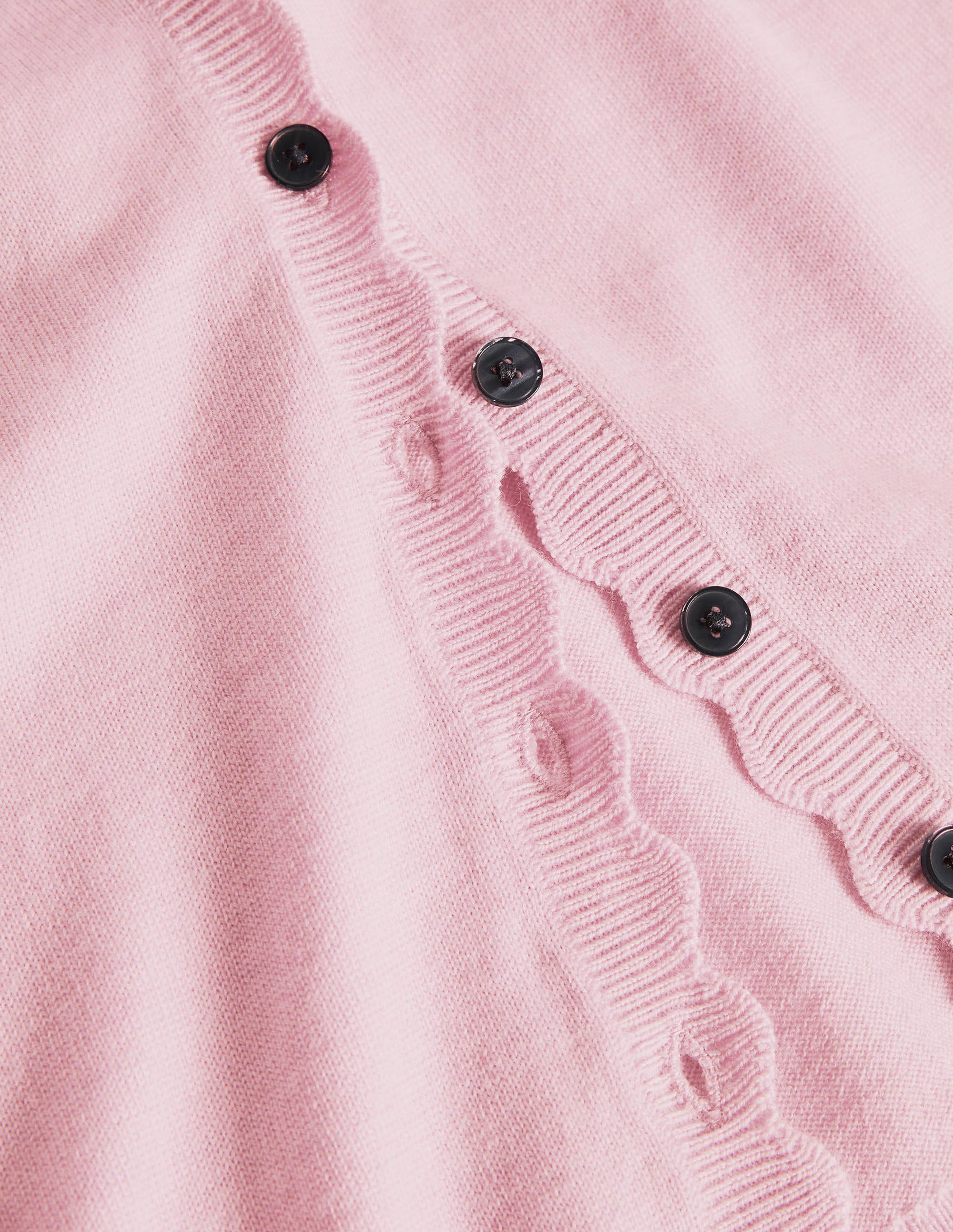 Merino Scallop Trim Cardigan-Coconut Ice - Image 7