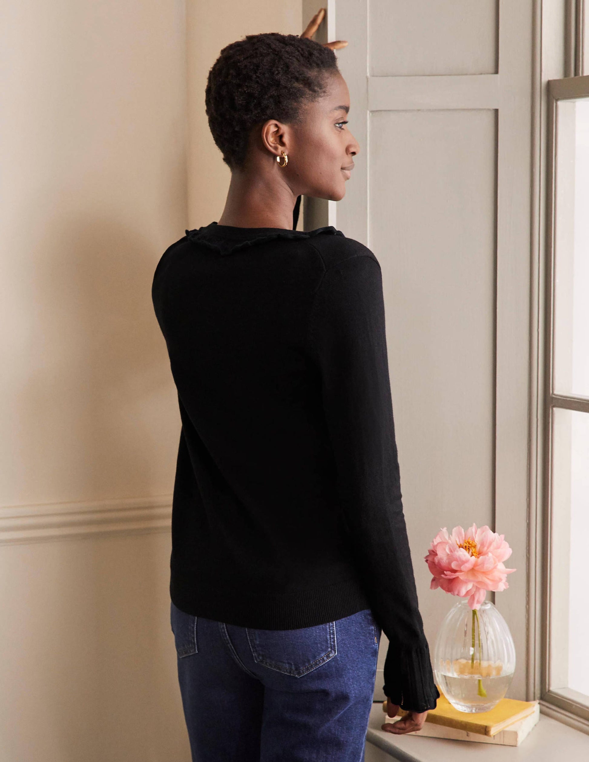 Aimee Pointelle Jumper-Black-3
