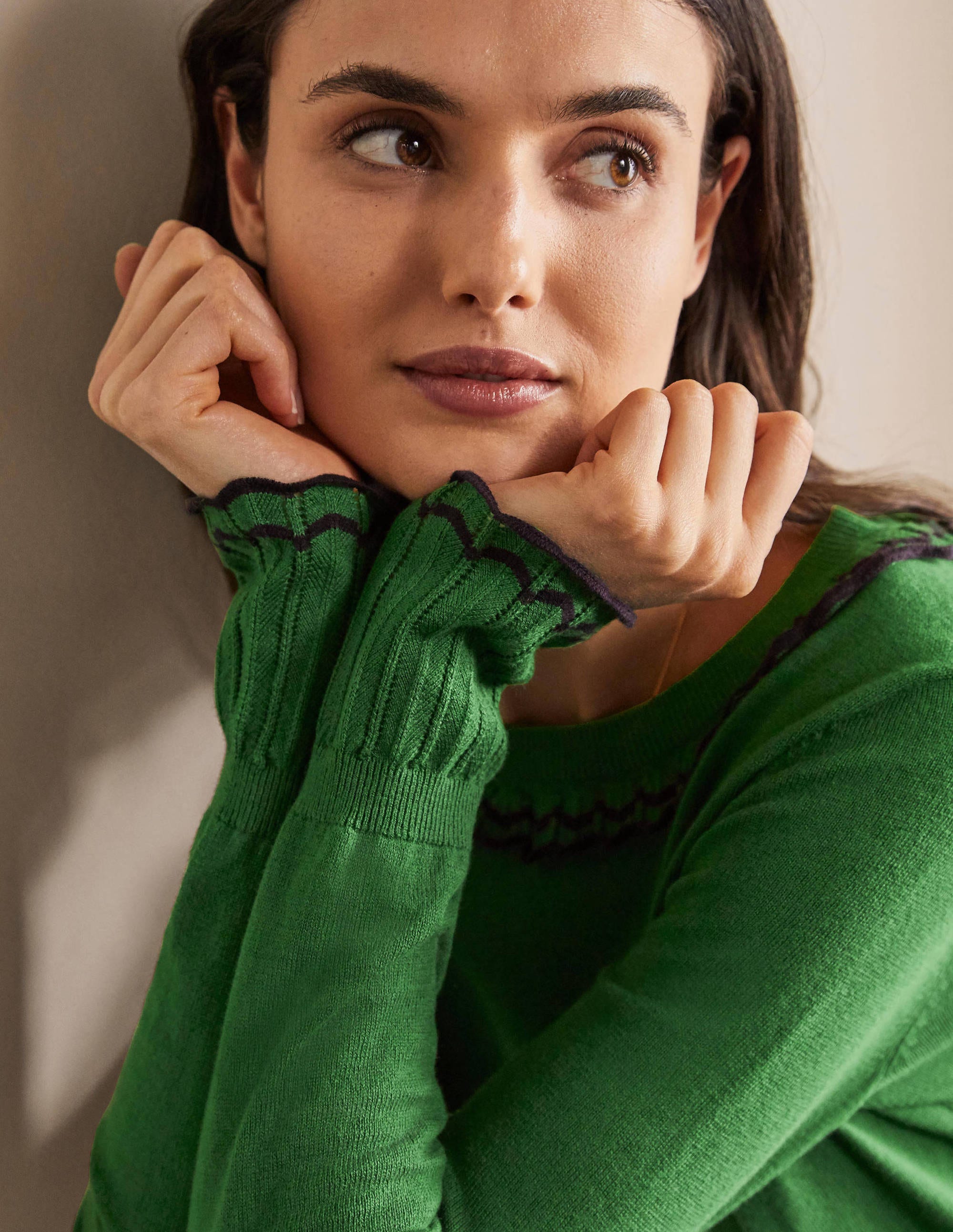 Aimee Pointelle Jumper-Conifer - Image 2