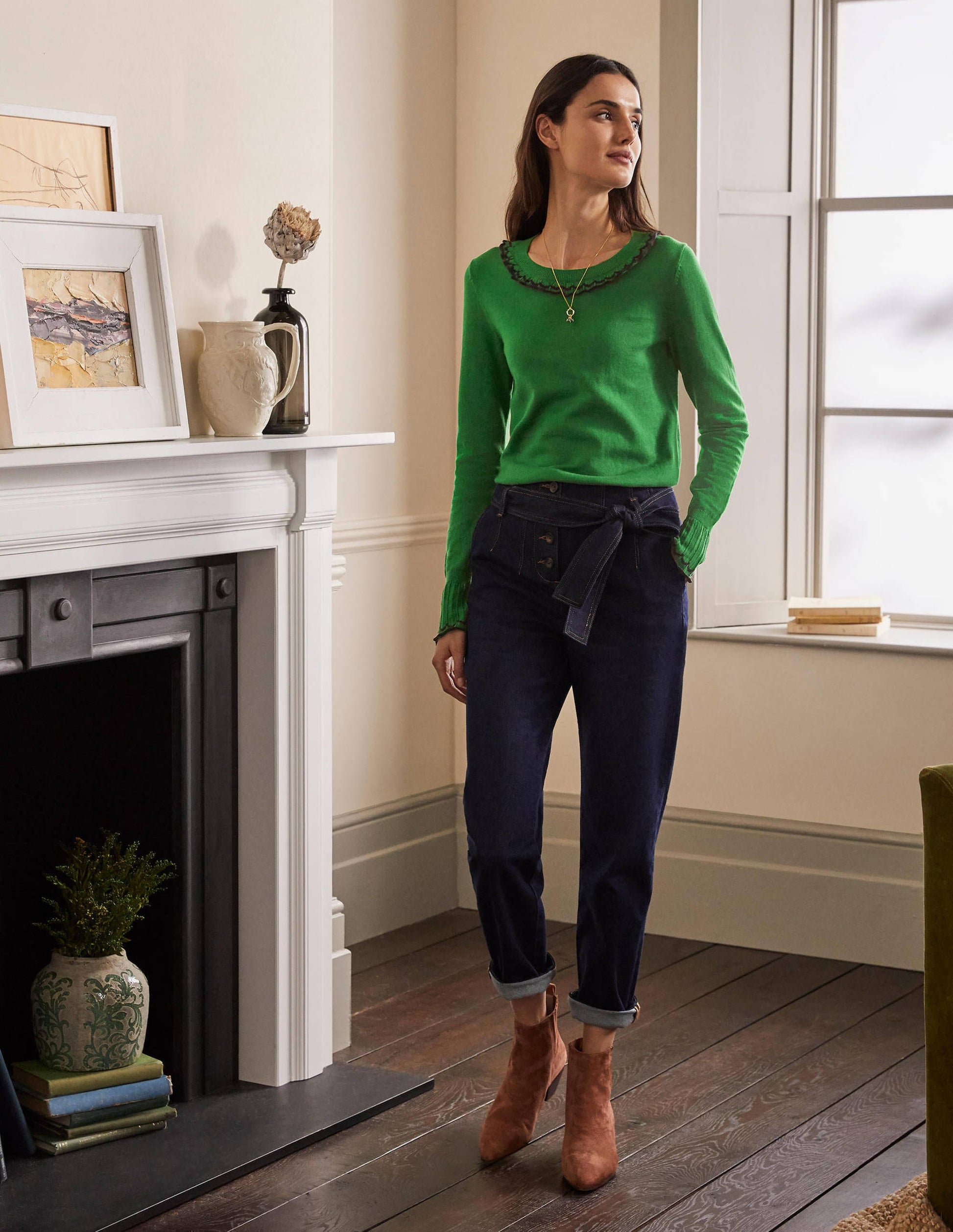 Aimee Pointelle Jumper-Conifer-4