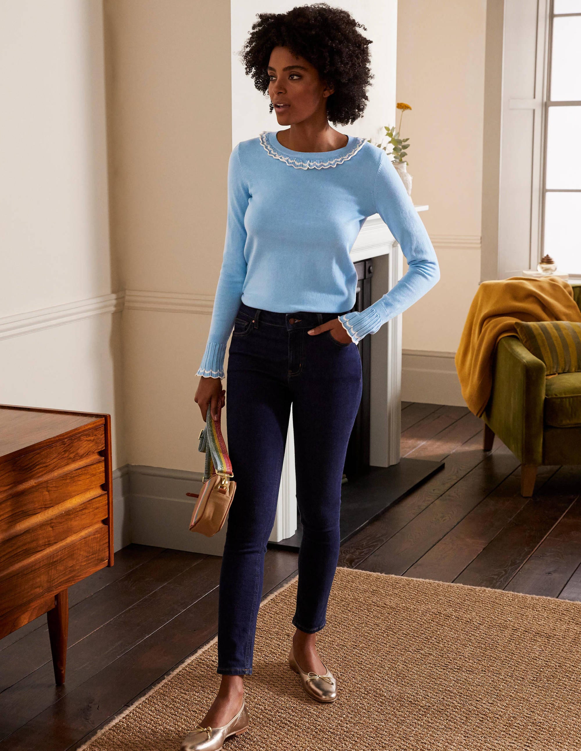 Aimee Pointelle Jumper-Frosted Blue - Image 4