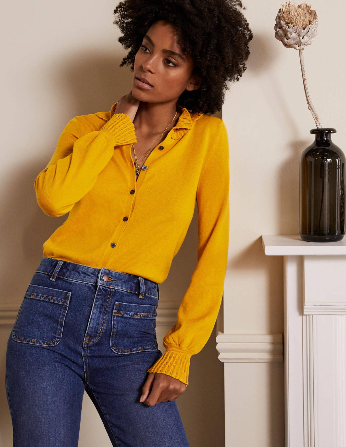 Frederica Pointelle Cardigan-Tuscan Sun-1
