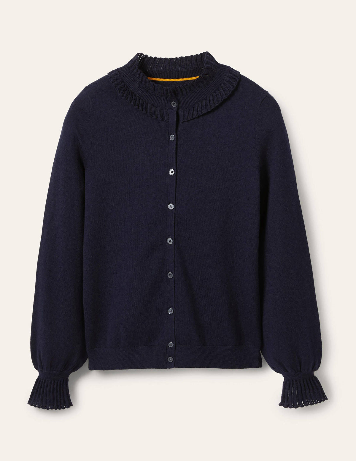 Frederica Pointelle Cardigan-Navy - Image 5