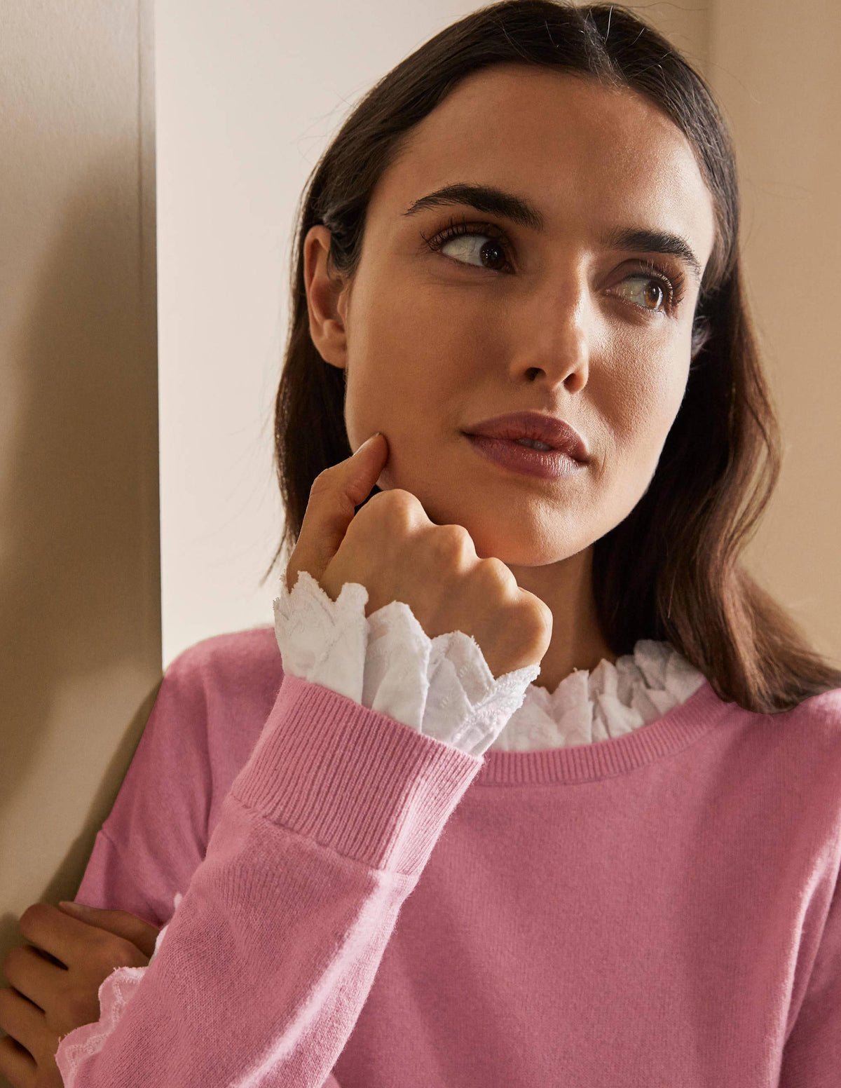 Lydia Woven Frill Jumper-Formica Pink-2