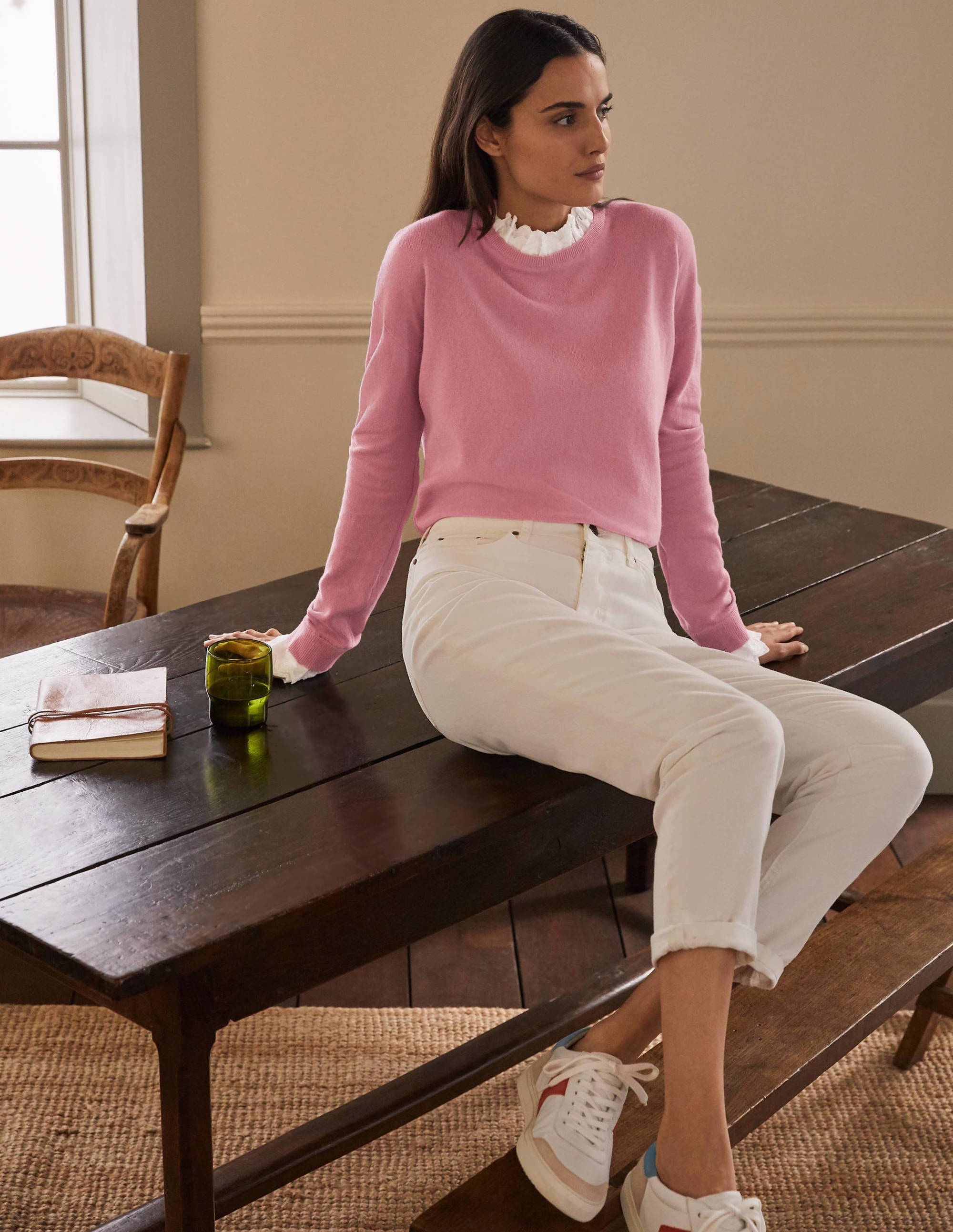 Lydia Woven Frill Jumper-Formica Pink - Image 4