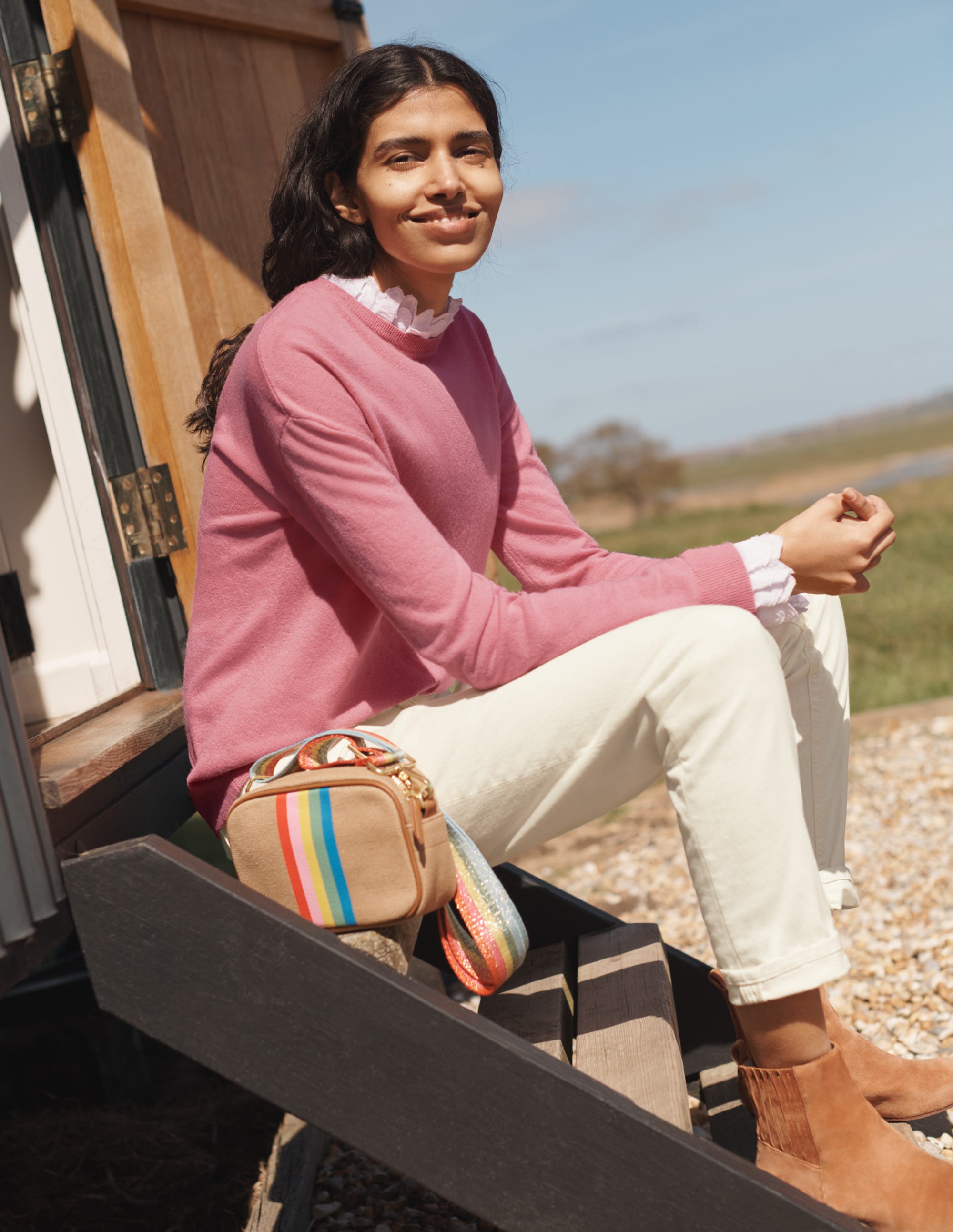 Lydia Woven Frill Jumper-Formica Pink - Image 5