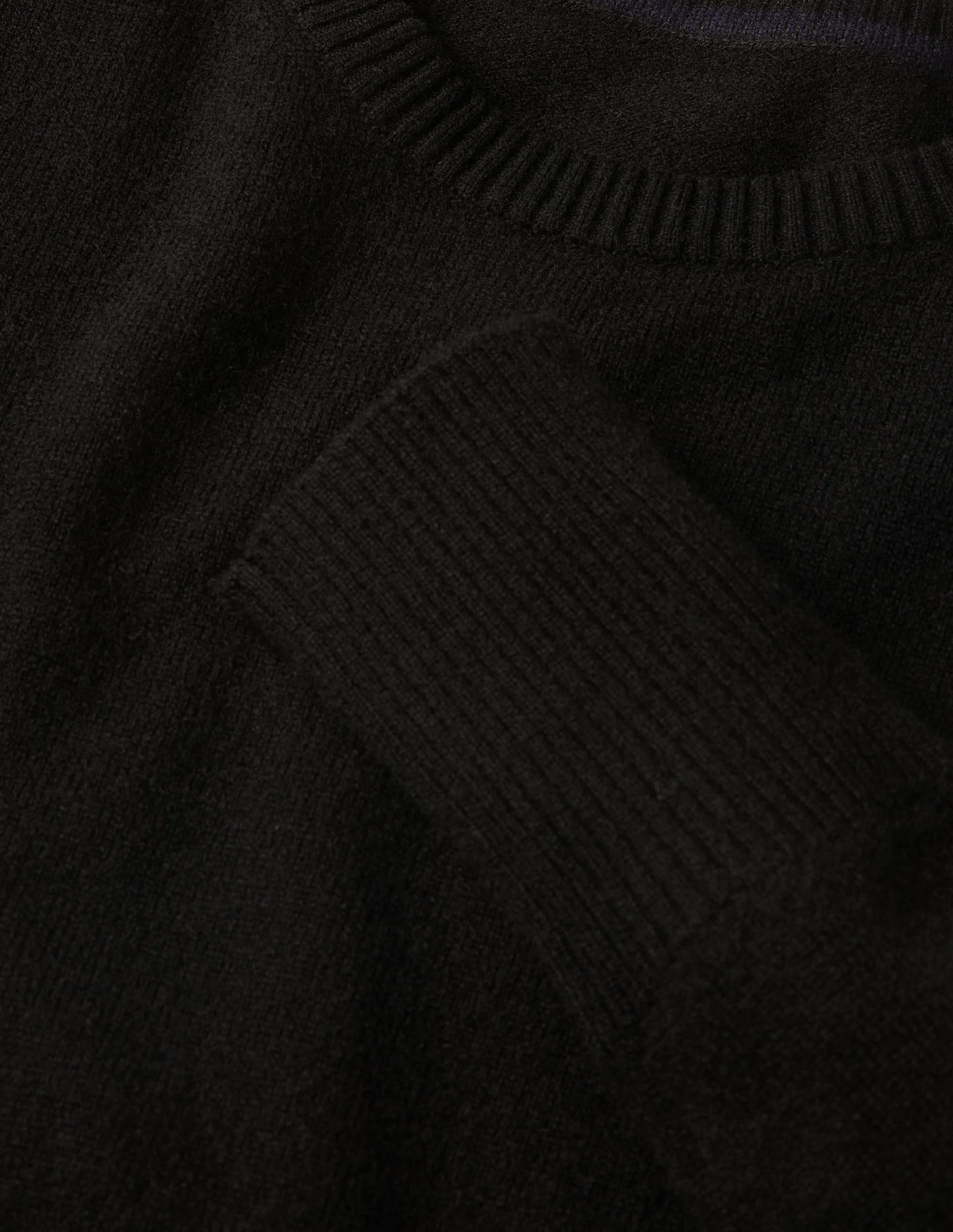 Cashmere Crew Neck Jumper-Black - Image 6