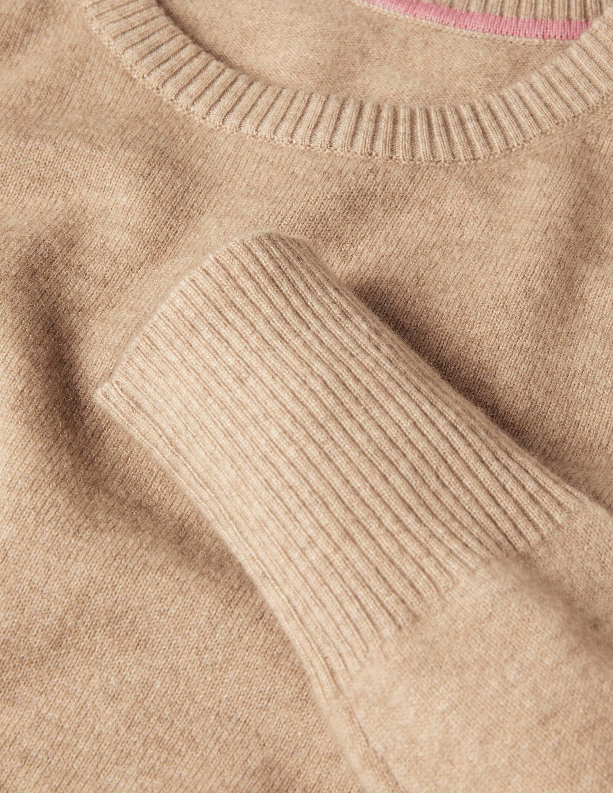 Cashmere Crew Neck Jumper-Chinchilla Melange - Image 6
