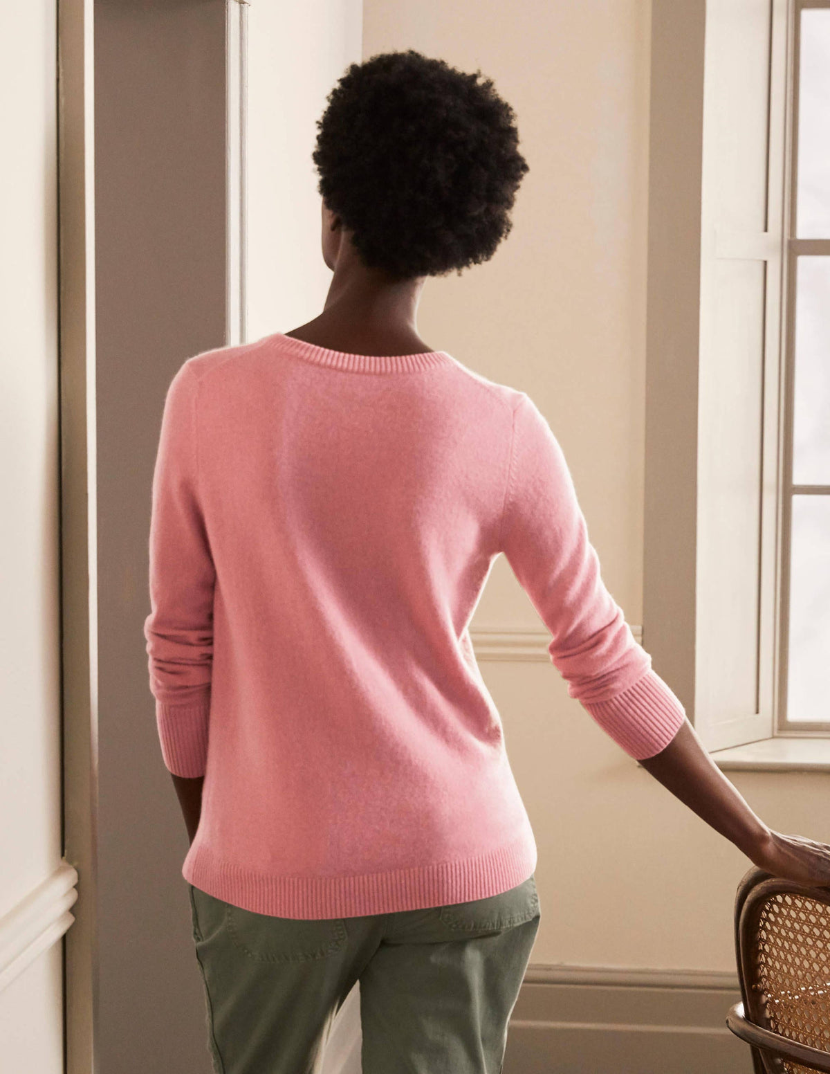 Cashmere Crew Neck Jumper-Formica Pink - Image 3