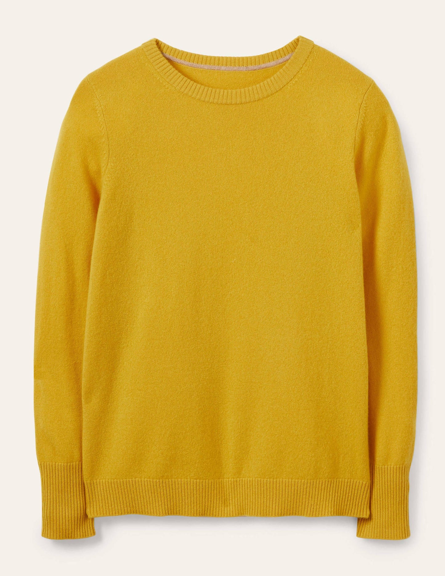 Cashmere Crew Neck Jumper-Citrine Yellow