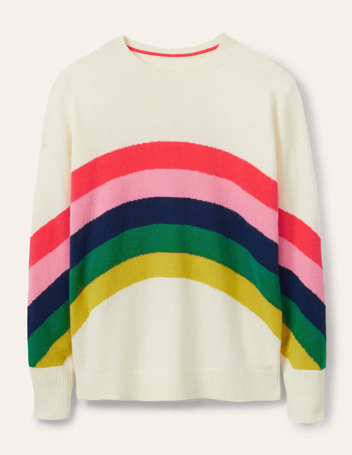 Margot Cashmere Jumper-Ivory/Rainbow Stripe-6