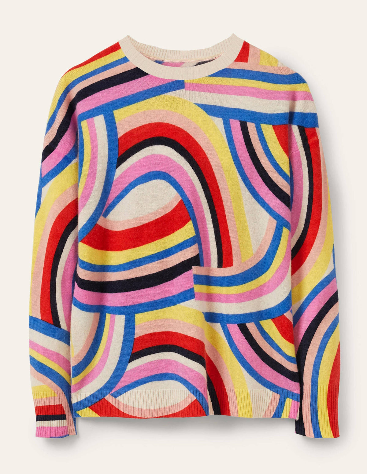 Margot Cashmere Jumper-Abstract Rainbow Stripe - Image 5