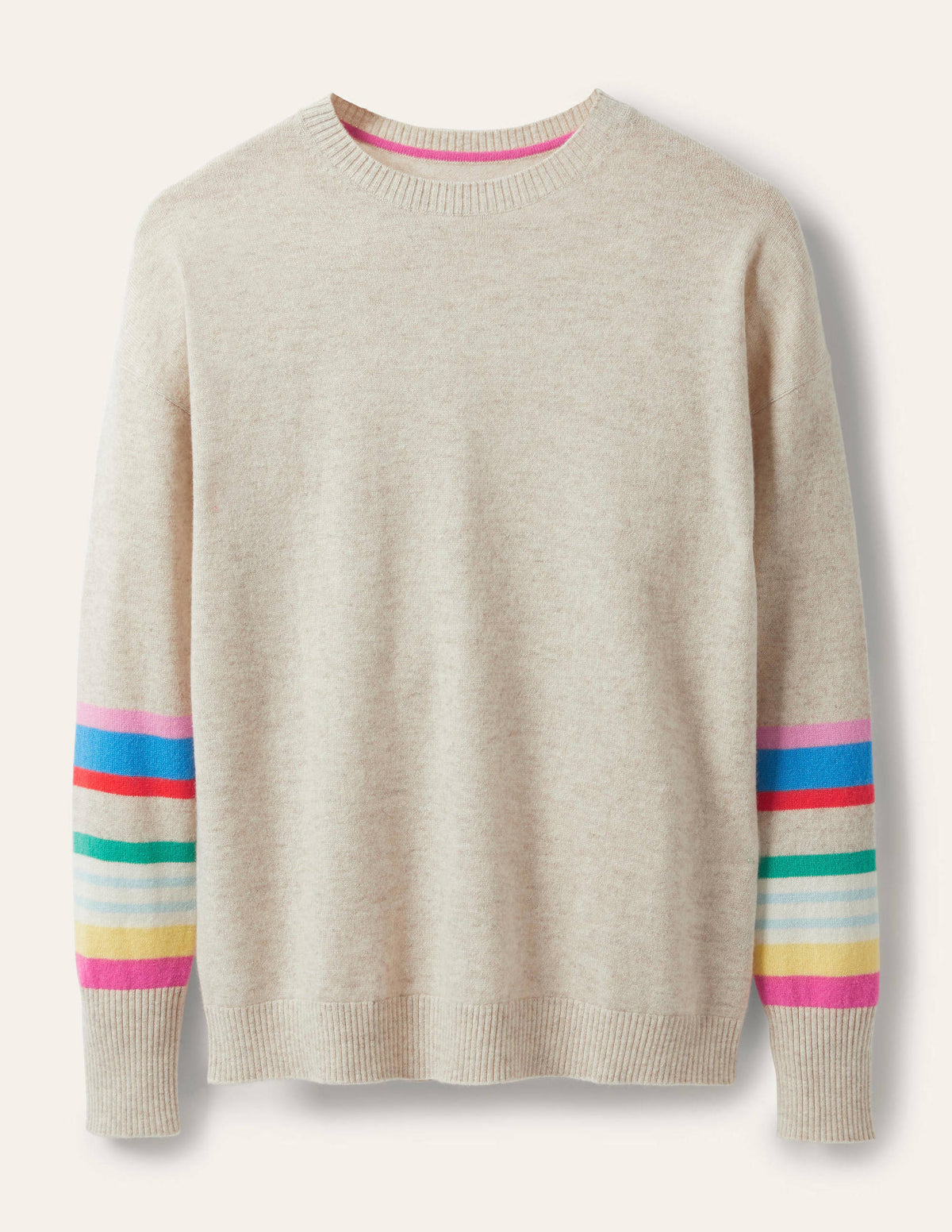 Margot Cashmere Jumper-Oatmeal/Moonstone Stripe - Image 6