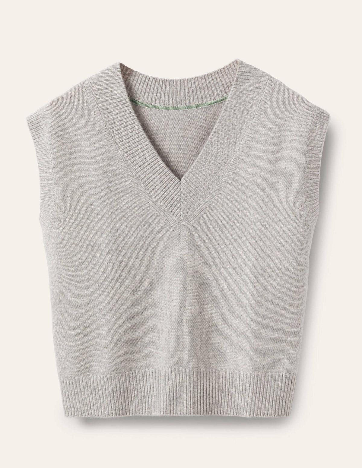 Cashmere Relaxed Tank Top-Grey Melange-5