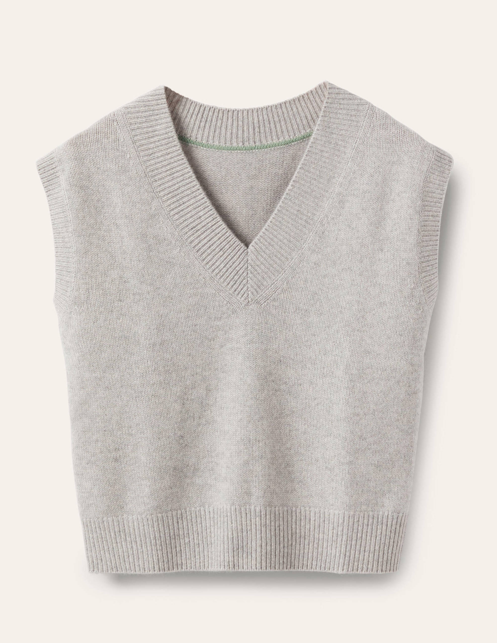 Cashmere Relaxed Tank Top-Grey Melange - Image 5