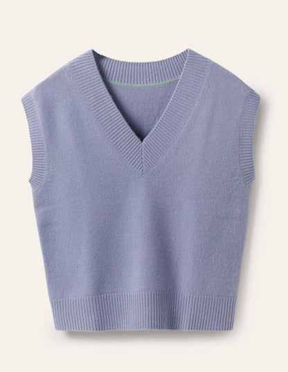 Cashmere Relaxed Tank Top-Lapis Light Blue-5