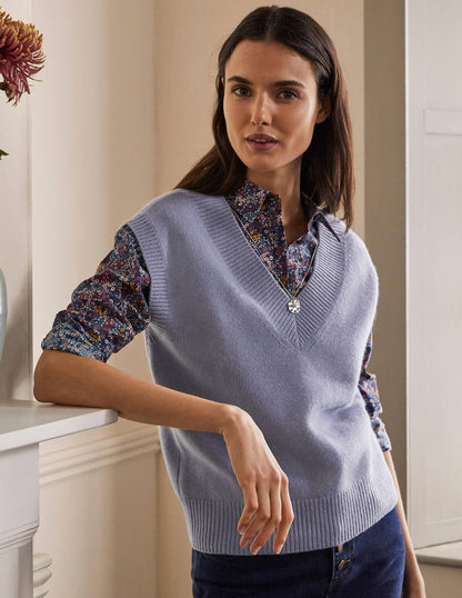 Cashmere Relaxed Tank Top-Lapis Light Blue-1