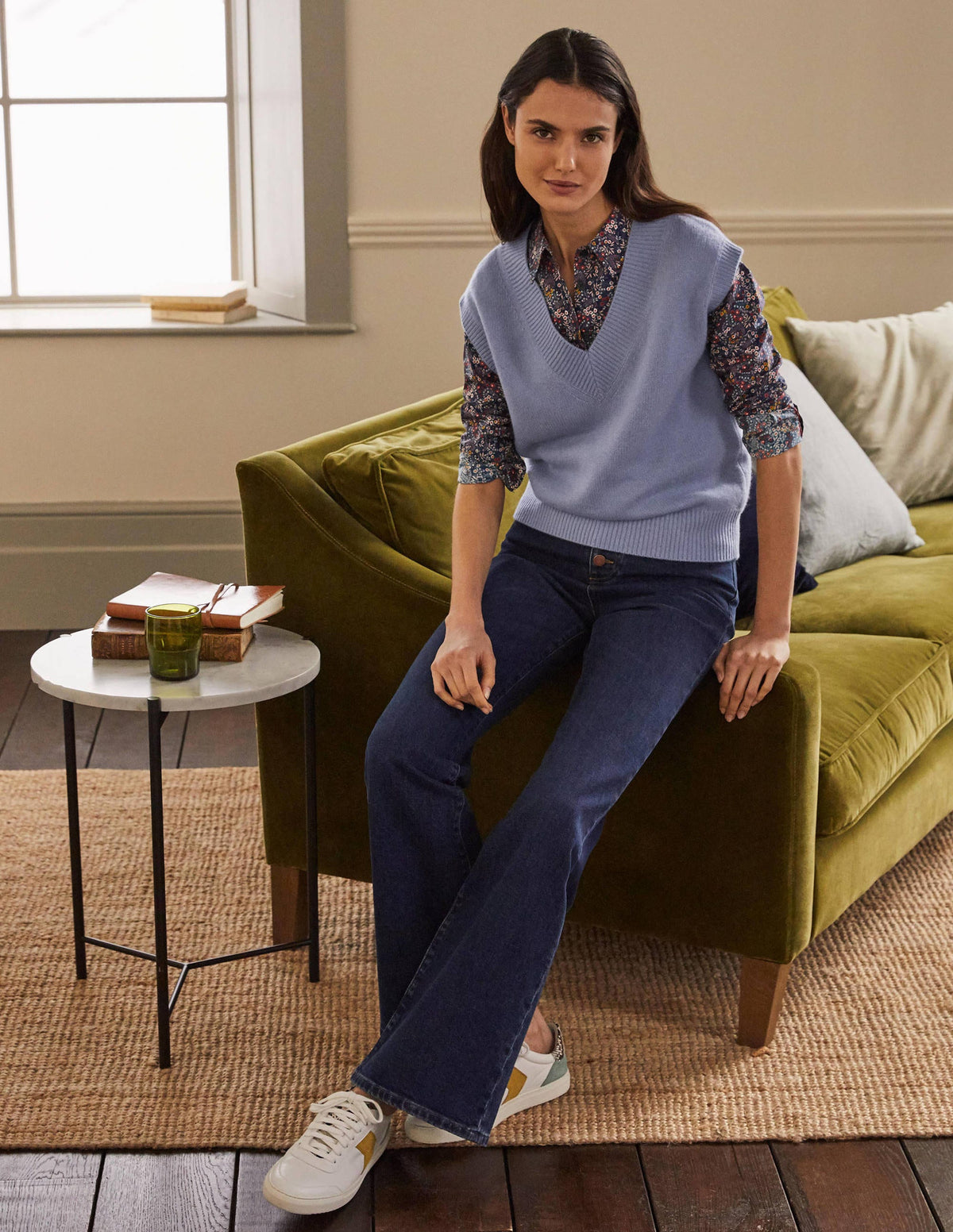 Cashmere Relaxed Tank Top-Lapis Light Blue - Image 4