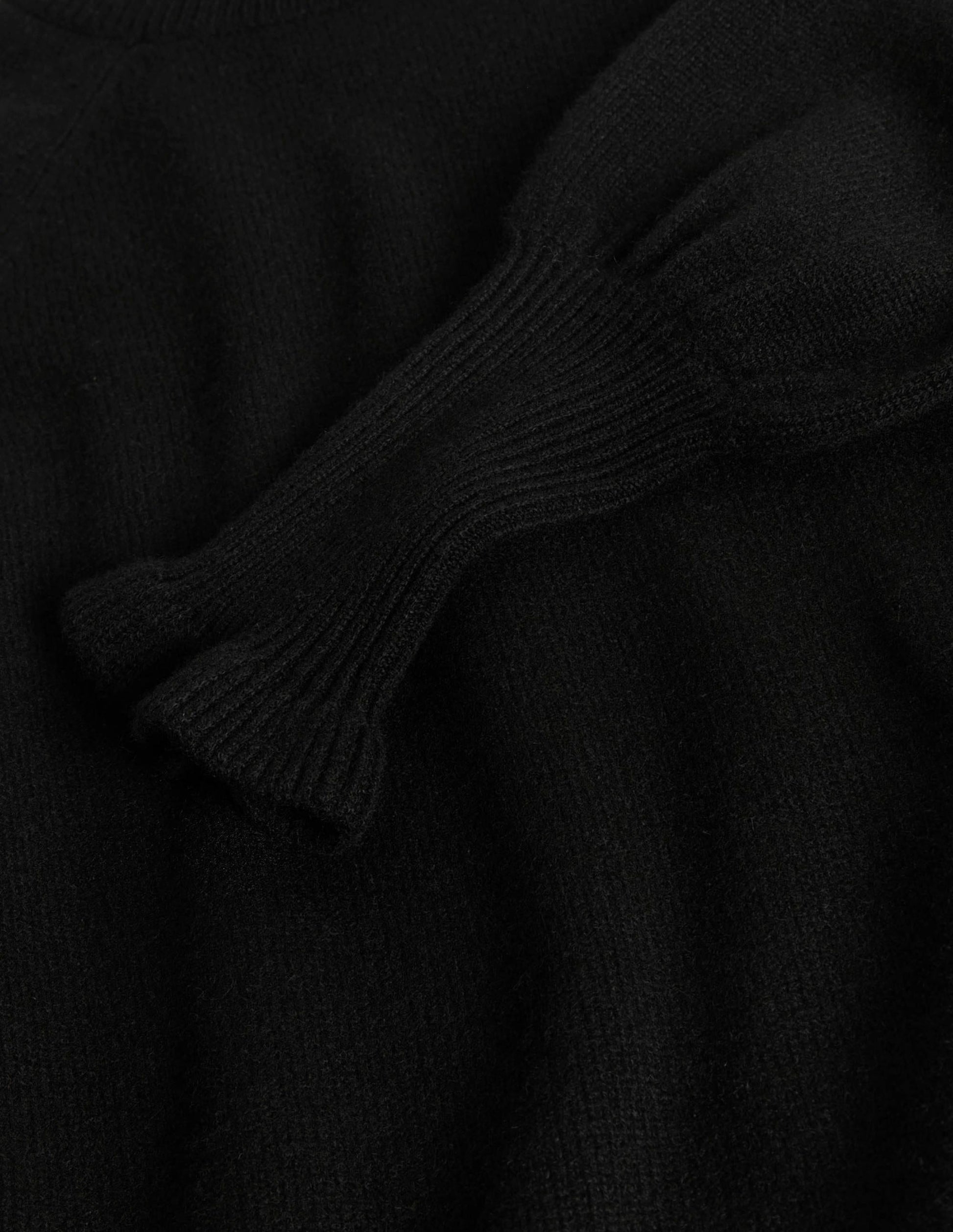 Cashmere Frill Neck Jumper-Black-6