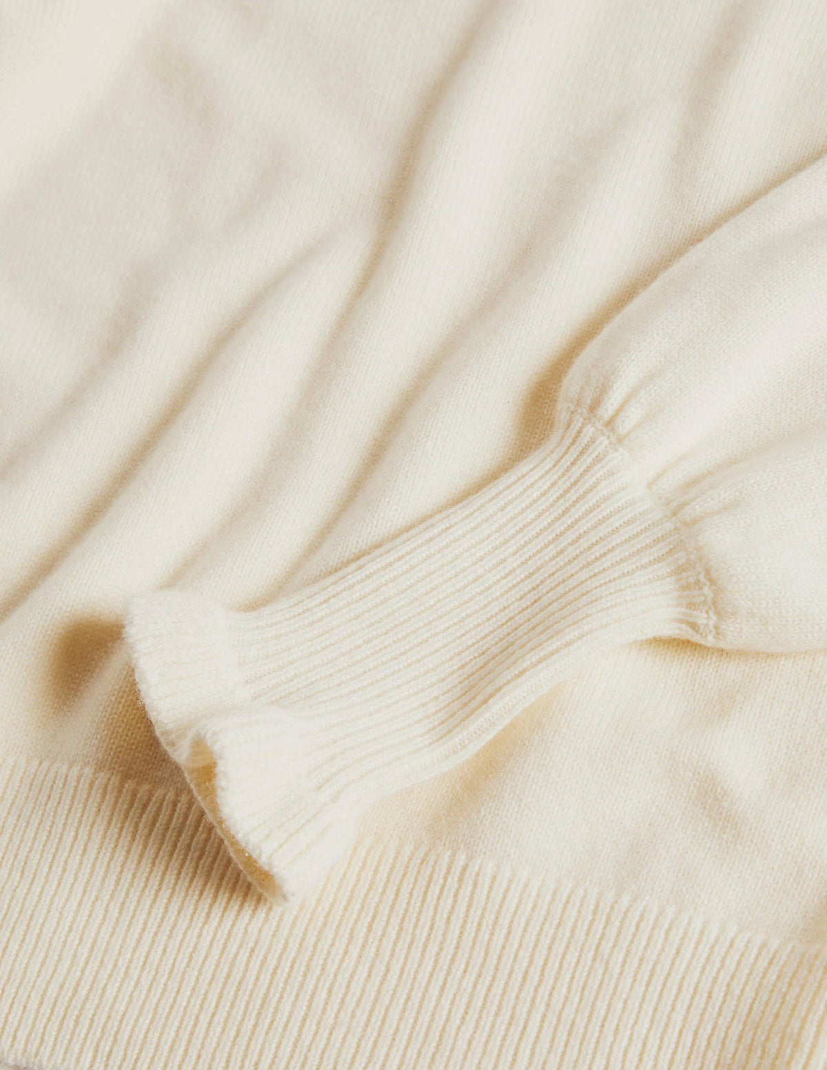 Cashmere Frill Neck Jumper-Ivory - Image 6