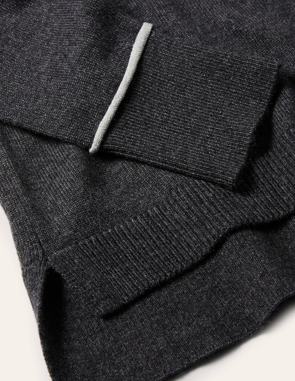 V-neck Relaxed Cardigan-Charcoal Melange - Image 6