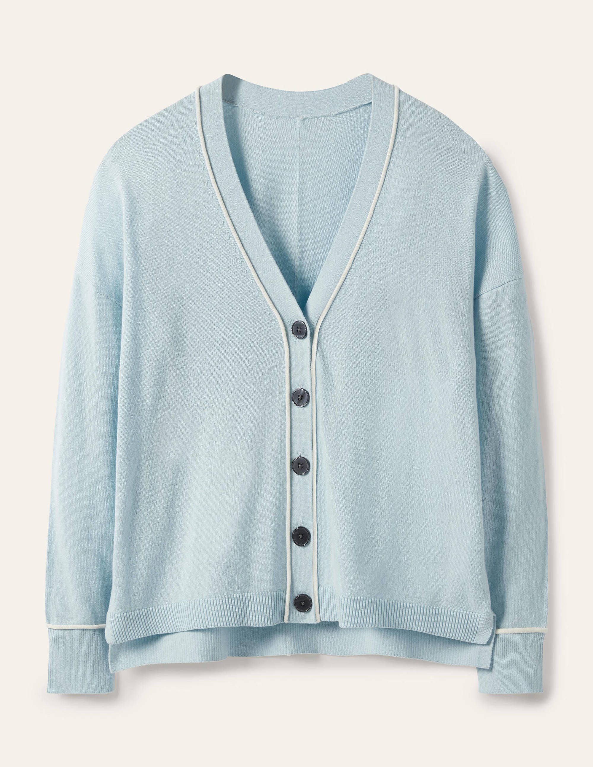V-neck Relaxed Cardigan-Surf - Image 5