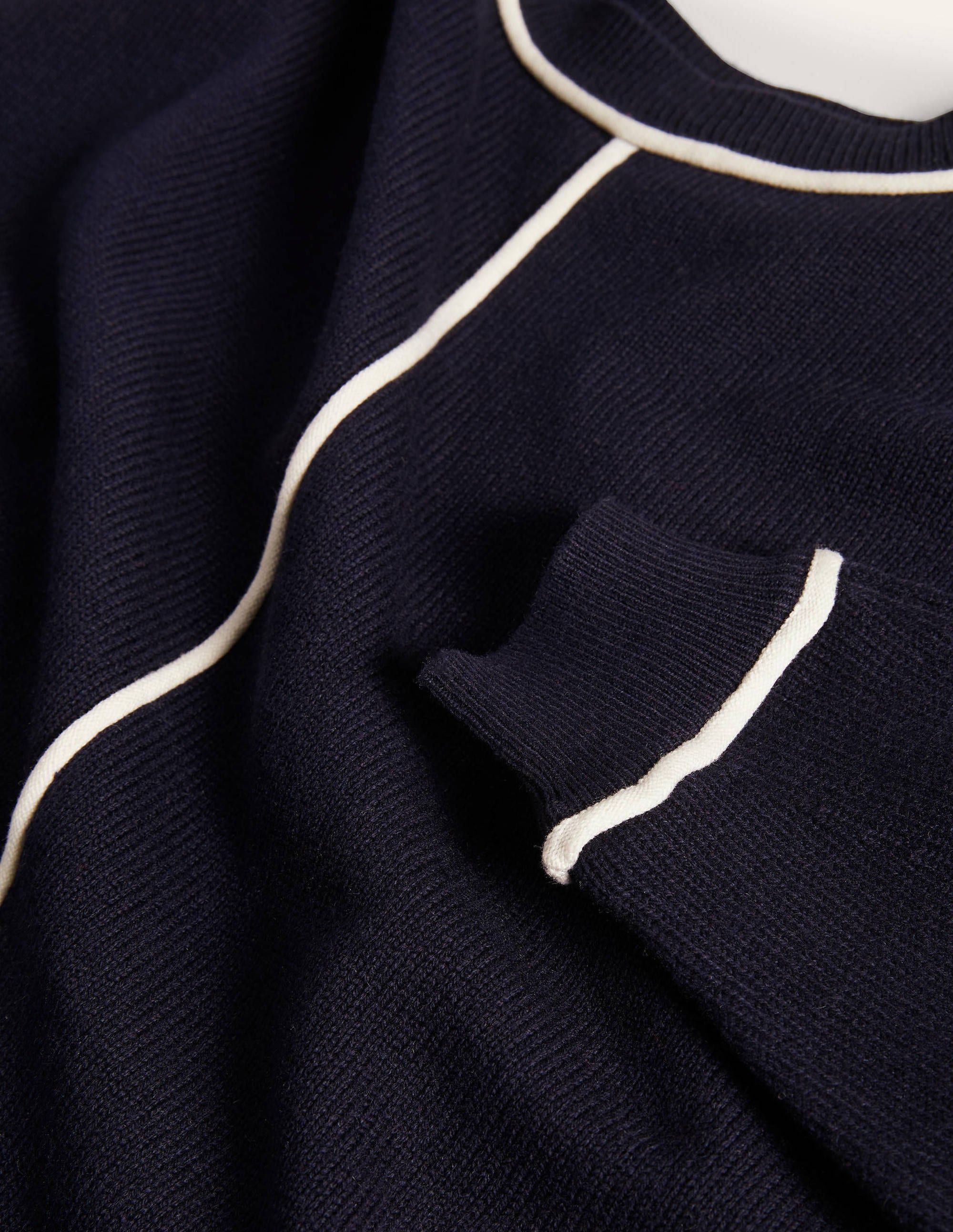 Oversized Crew Neck Jumper-Navy - Image 6