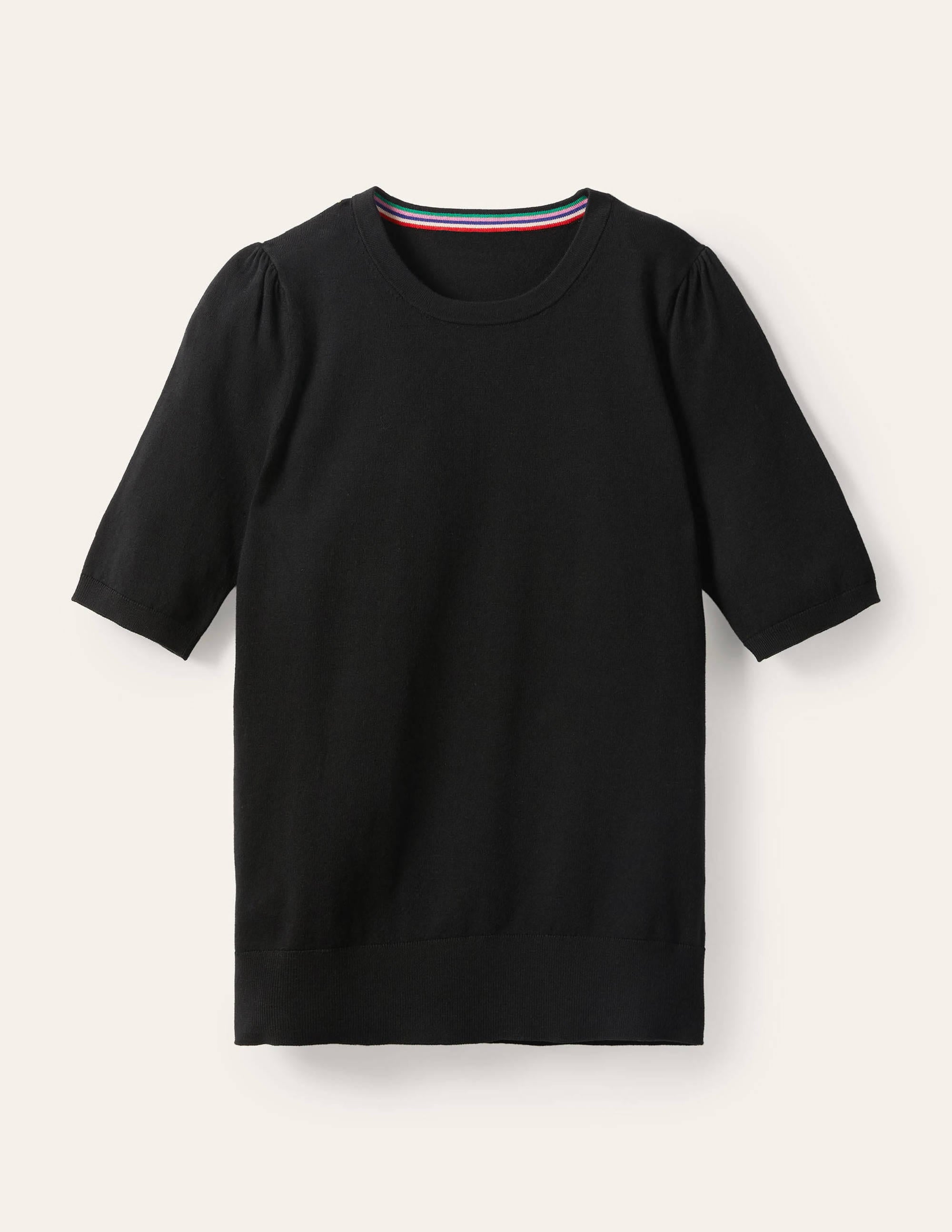 Cotton Crew Knitted Top-Black - Image 5