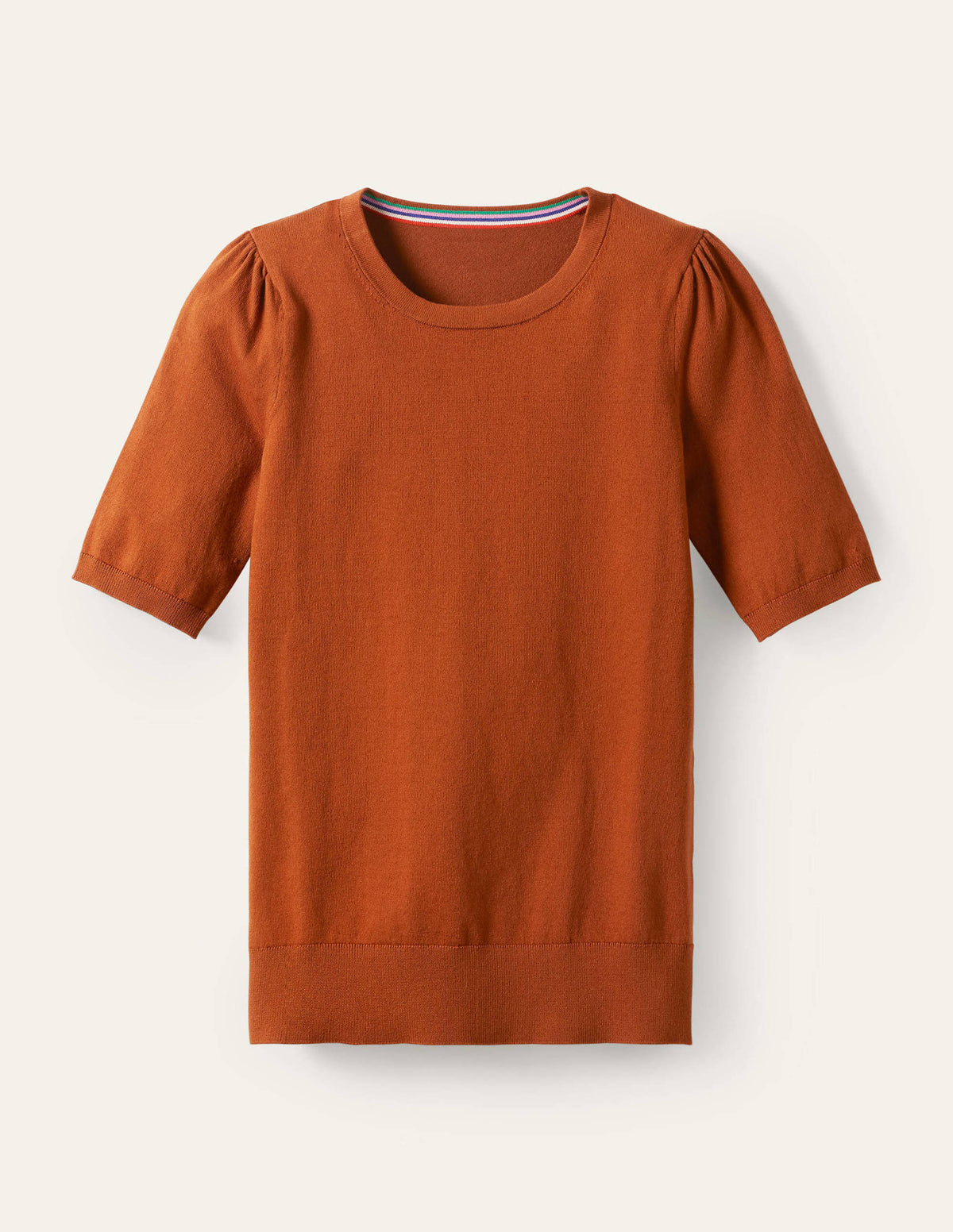 Cotton Crew Knitted Top-Rust - Image 5