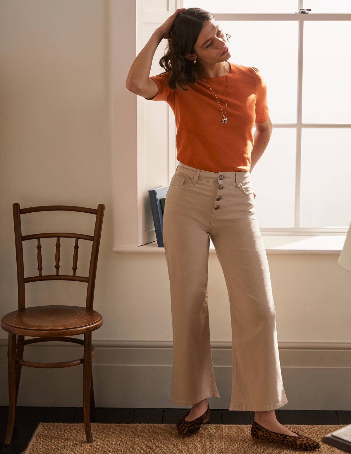 Cotton Crew Knitted Top-Rust - Image 1