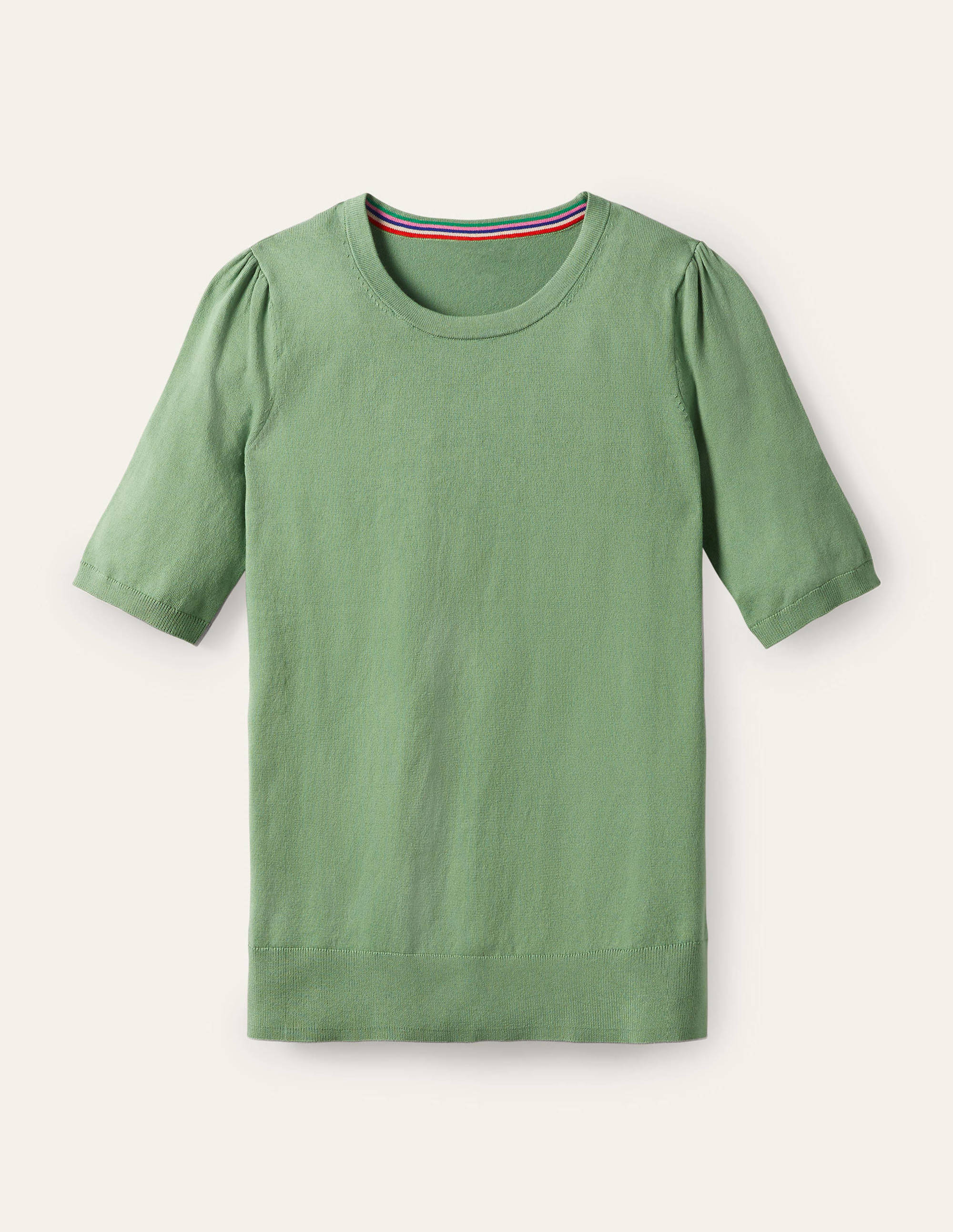 Cotton Crew Knitted Top-Duck Egg - Image 5