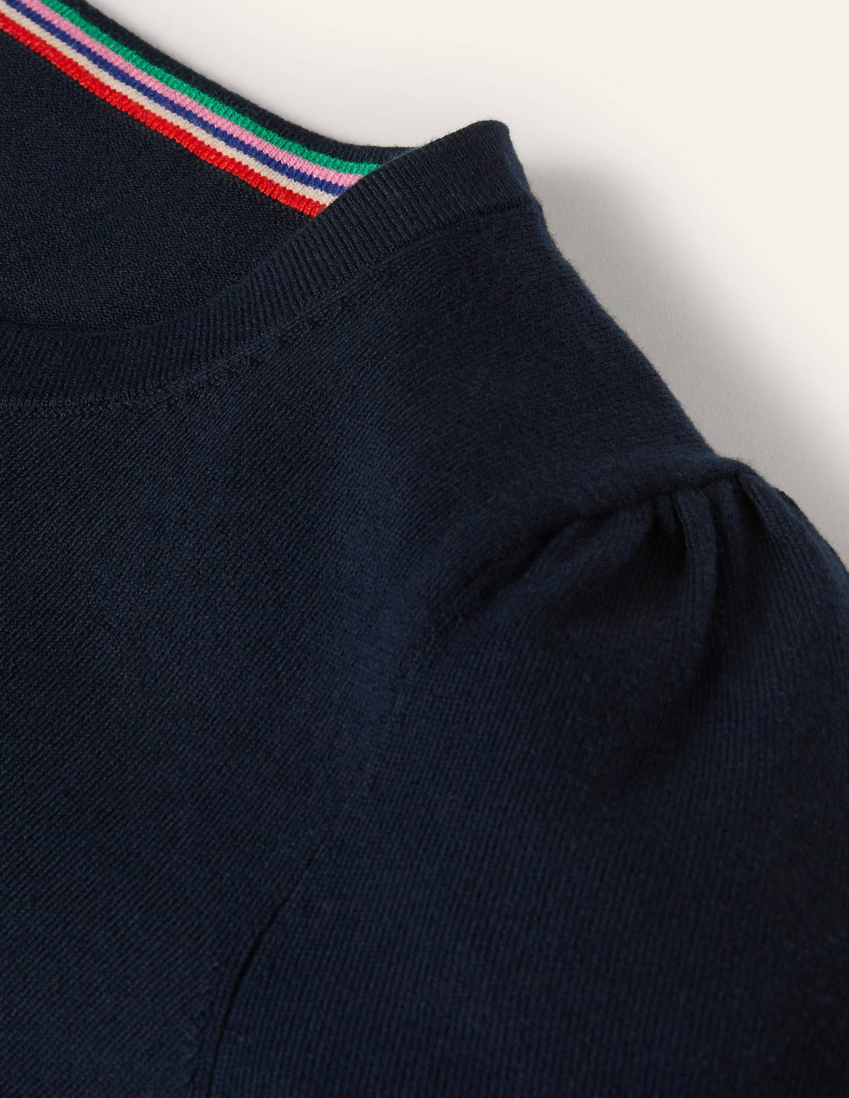 Cotton Crew Knitted Top-Navy - Image 6