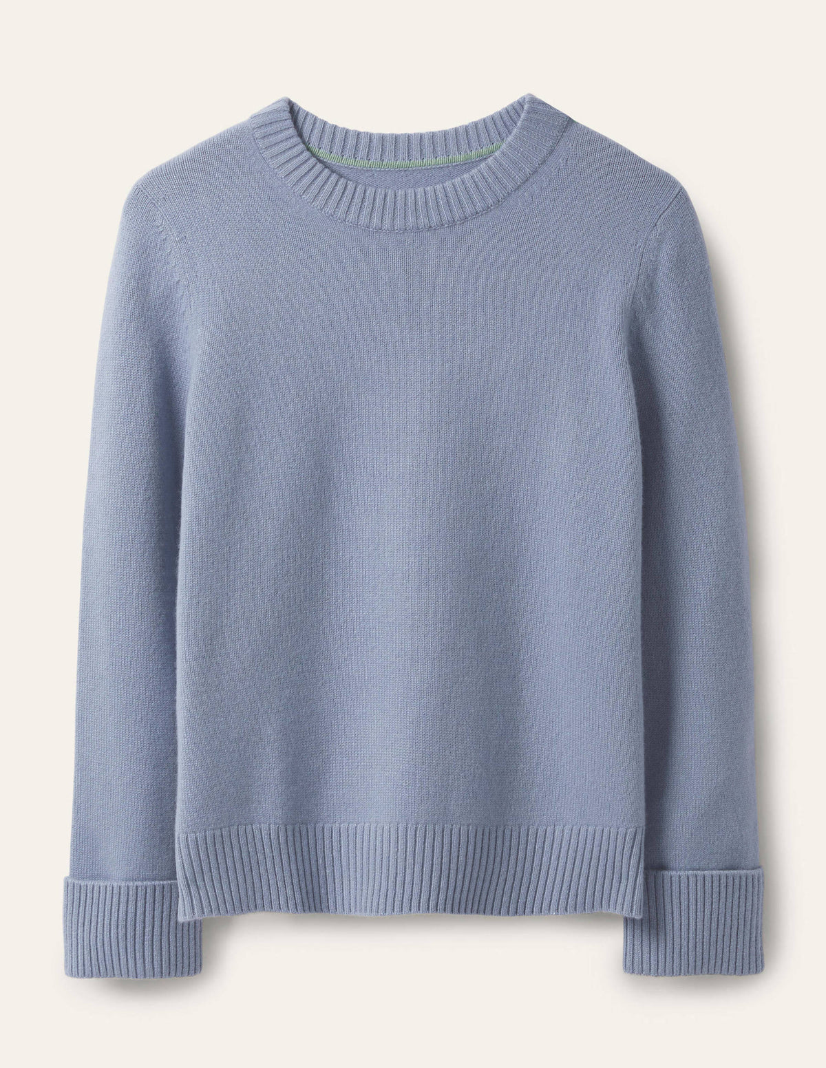 Cashmere Cuff Detail Jumper-Lapis Light Blue - Image 5