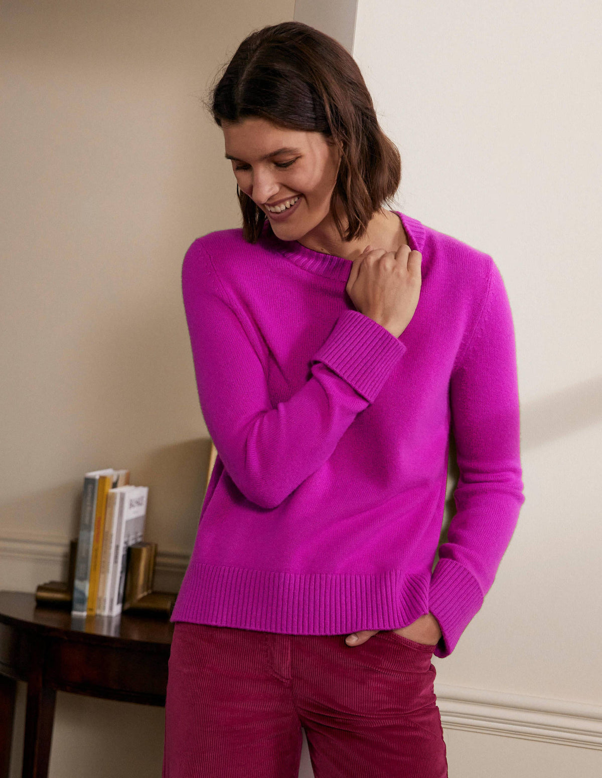 Cashmere Cuff Detail Jumper-Regal Purple - Image 1