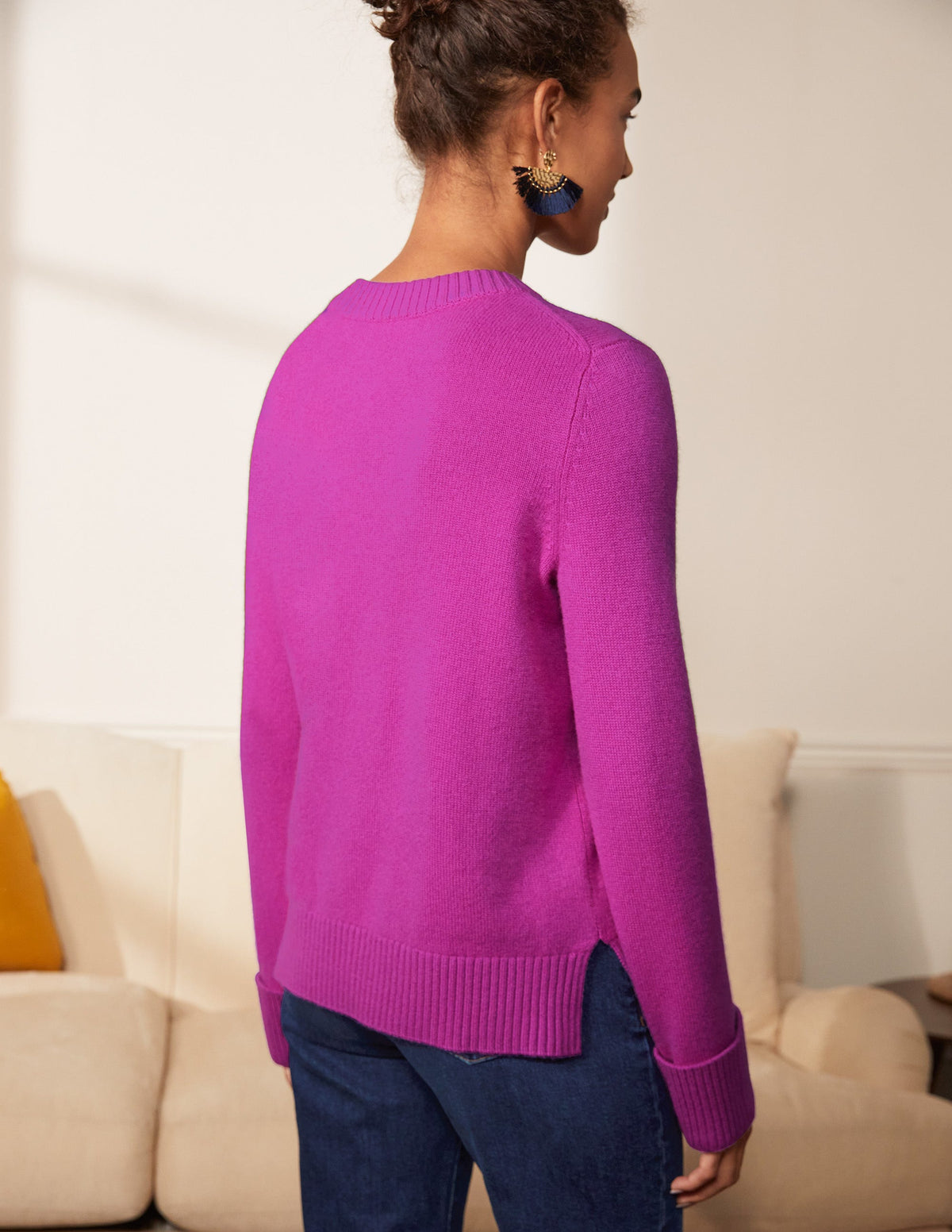 Cashmere Cuff Detail Jumper-Regal Purple-3