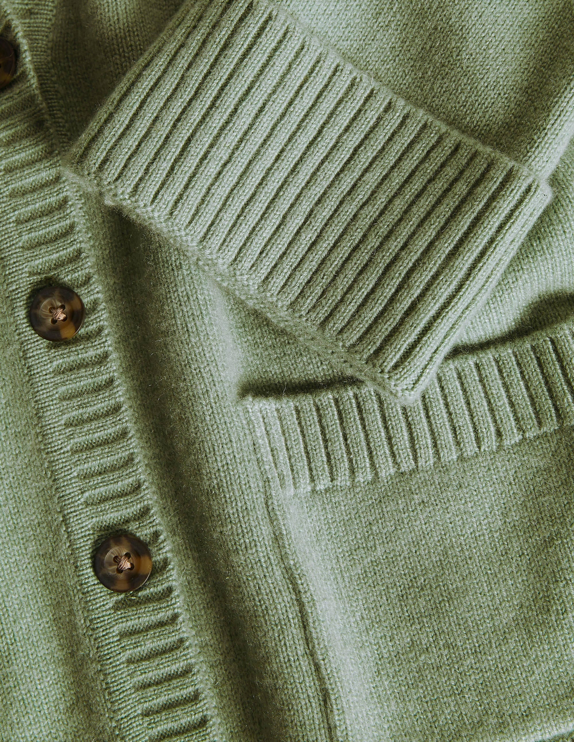 Cashmere Cuff Detail Cardigan-Peridot Green - Image 6