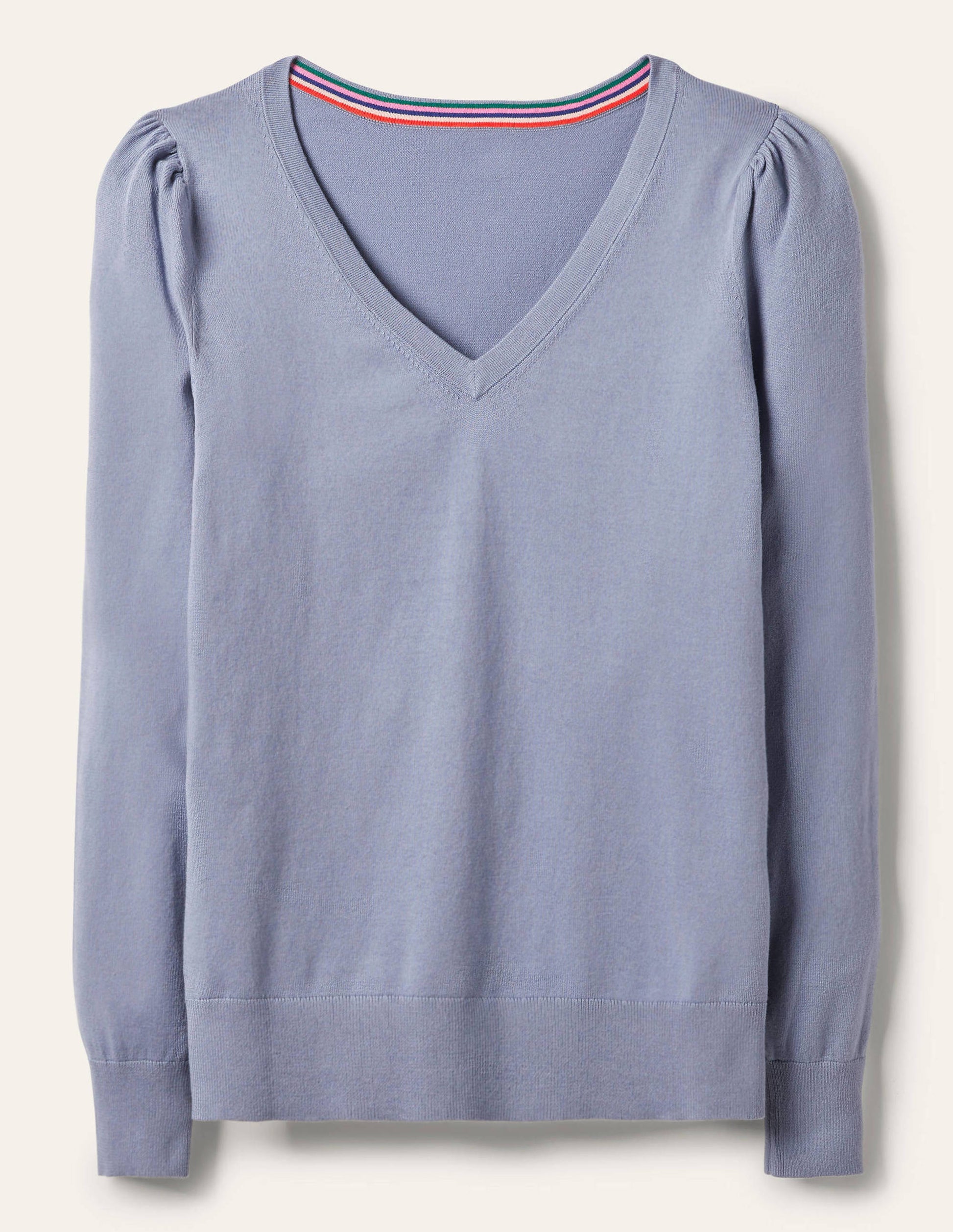 Cotton V-Neck Jumper-River-5
