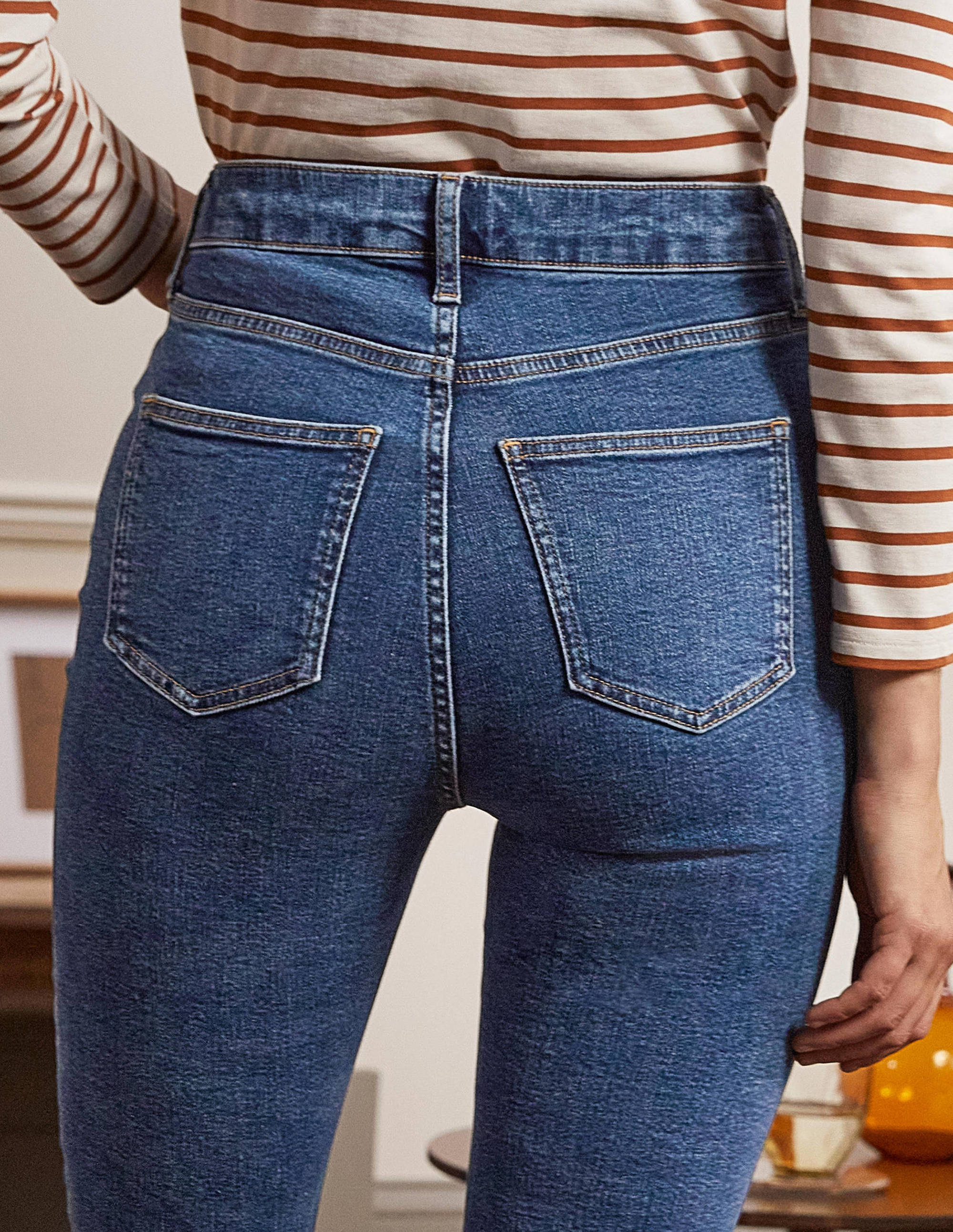 Button Fly Skinny Jeans-Mid Vintage - Image 1