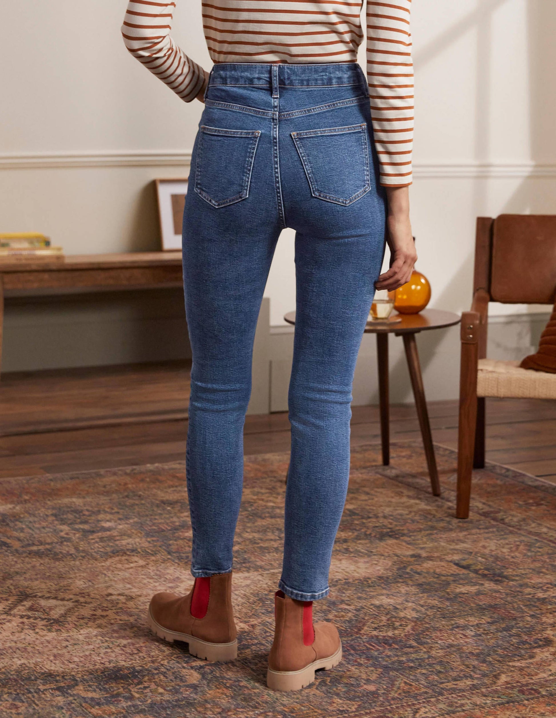 Button Fly Skinny Jeans-Mid Vintage-2