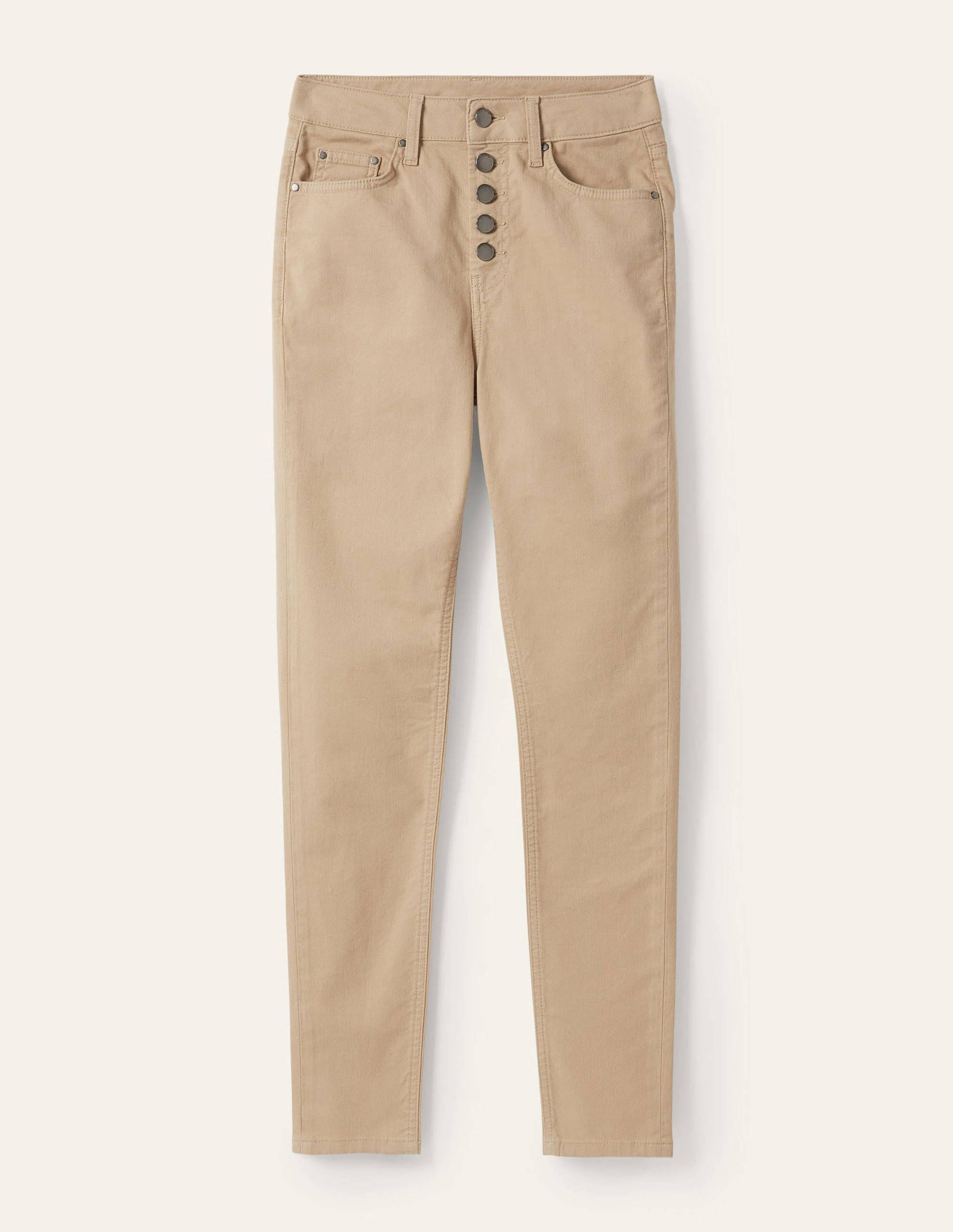 Button Fly Skinny Jeans-Irish Cream-6
